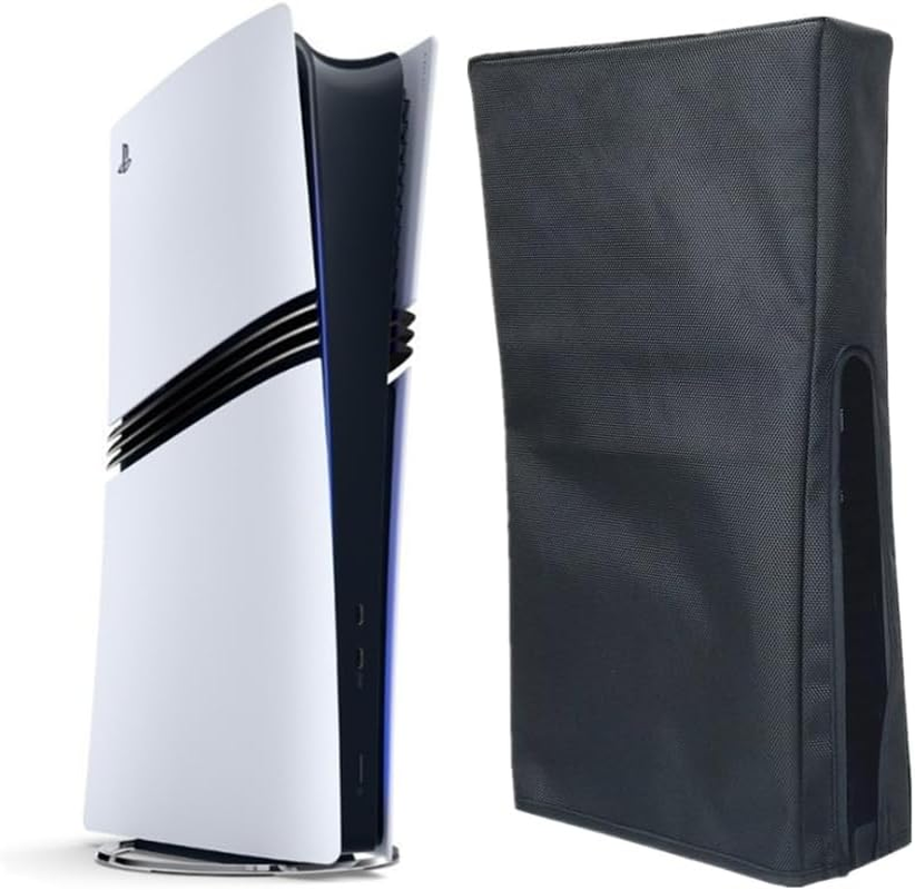 Cover Horizontal for PS5 Pro/Ps5 Slim/Ps5,Ps5 Console Protective Cover Horizontal Dustproof,Easy to Remove Custom Designed for PS5 Pro Console Disc Edition & Digital Edition (Black and White Line)