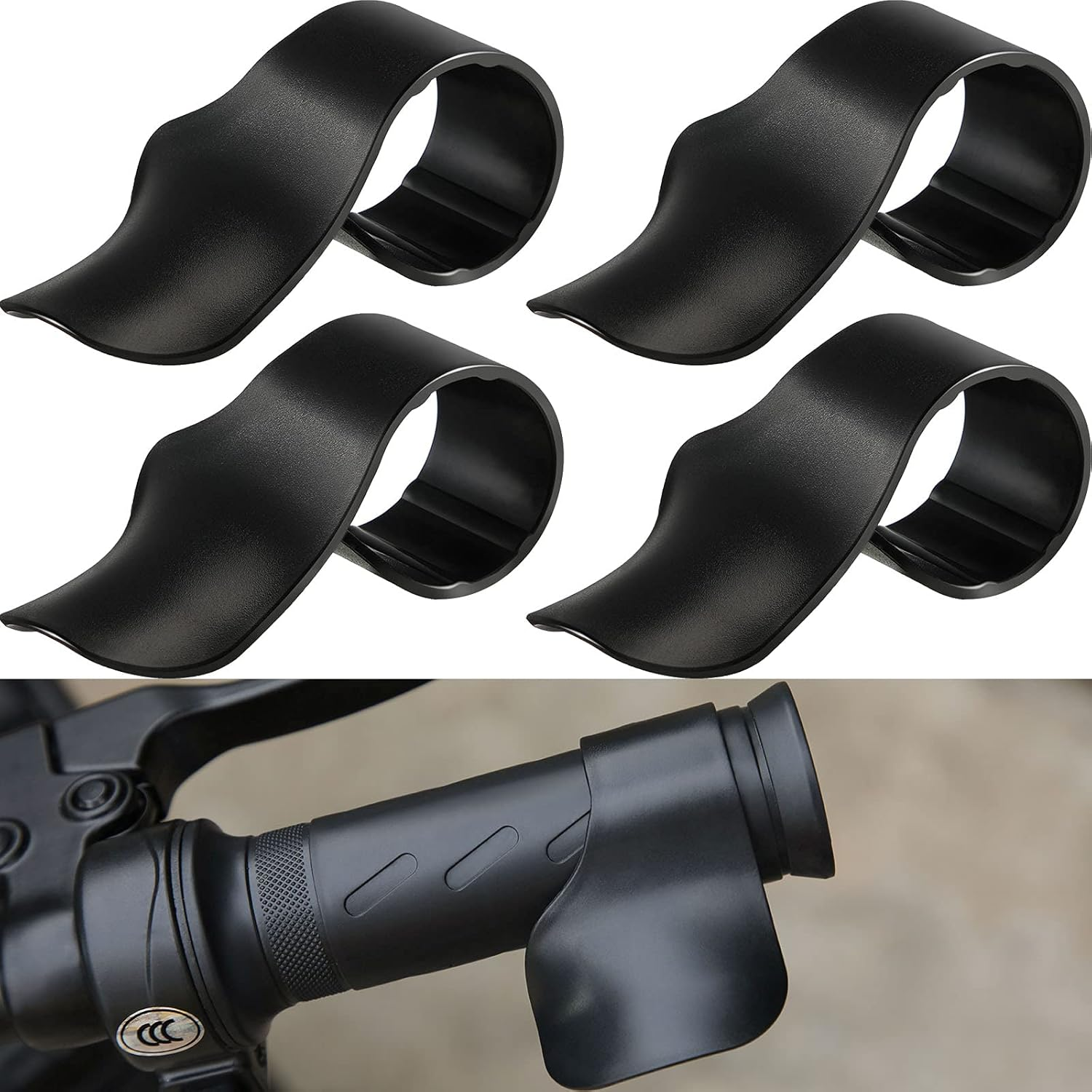 4 Pieces Black Motorcycle Throttle Mounted Motorcycle Throttle Holder Wrist Throttle Assist Rest Control Handlebar Grip Cruise Control Assist for Motorcycles, Scooters, Electric Bike Accessories image number 3