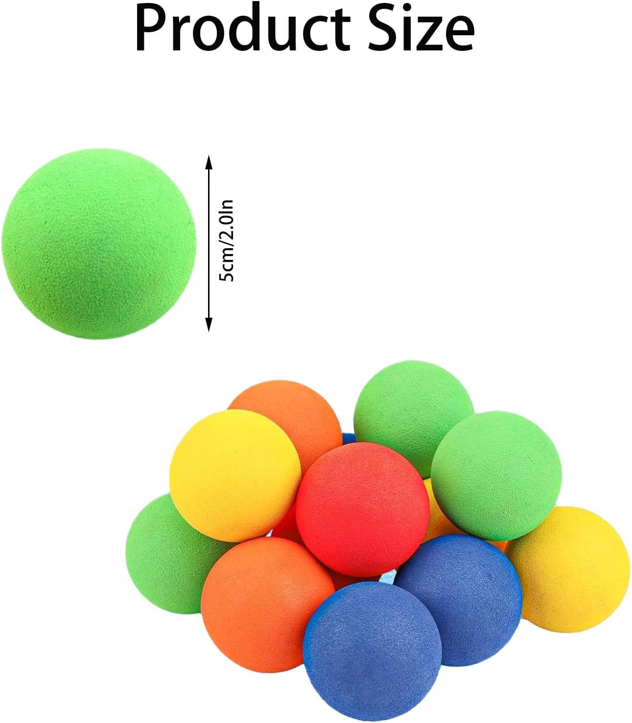 10Pcs Foam Mini Hockey Balls for Kids Indoor Training, Colorful Soft Foam Ball Sports Assorted Colors, 2 Inch Floor Balls for Mini Stick Nets Party image number 2
