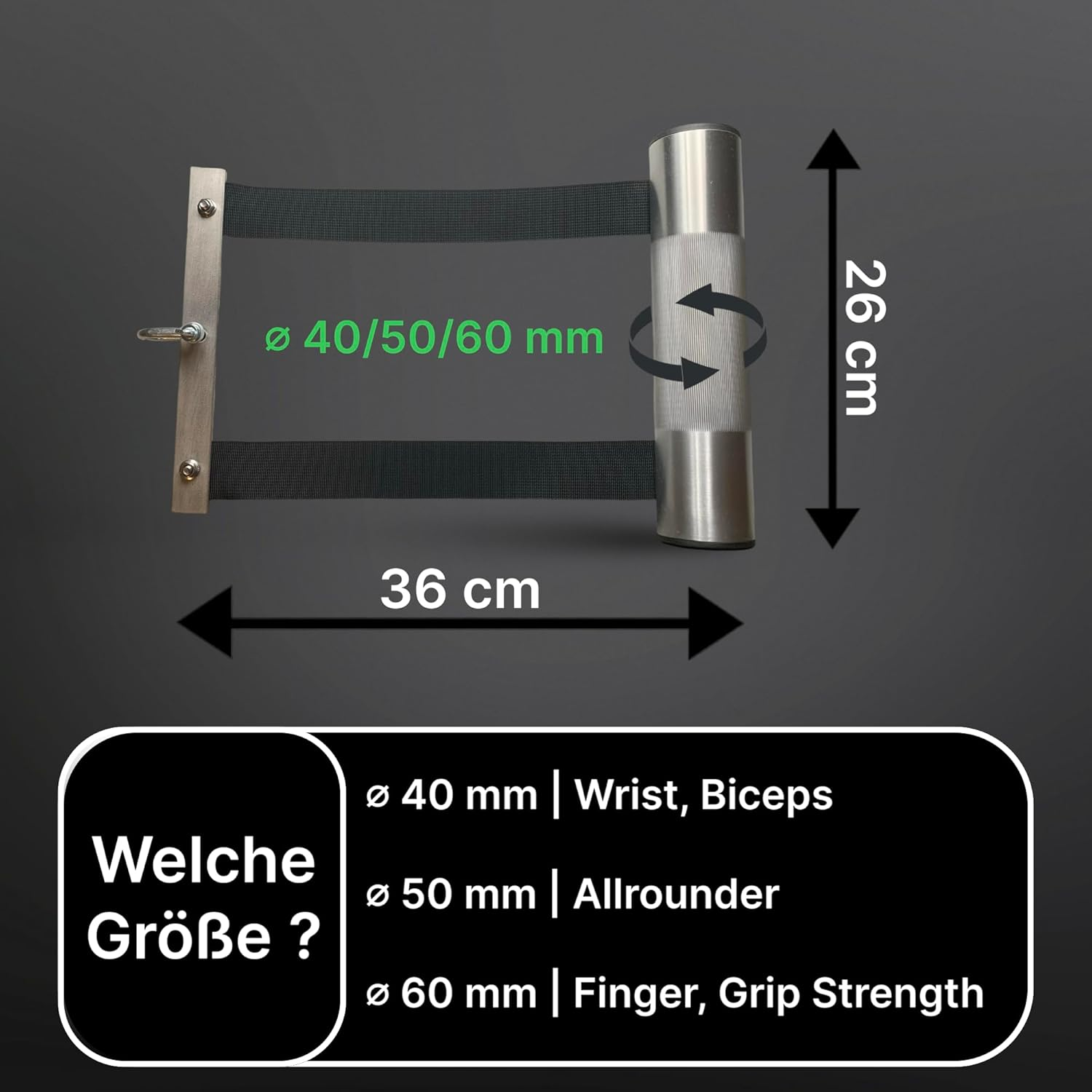 OAP Armwrestling Wrist Wrench, Premium Hand & Unterarmtrainer F&uuml;r Krafttraining, 100% Made in Germany, Befestigung an Kabelzug, Widerstandsband Und Loading Pin, St&auml;rke Deine Handgelenke