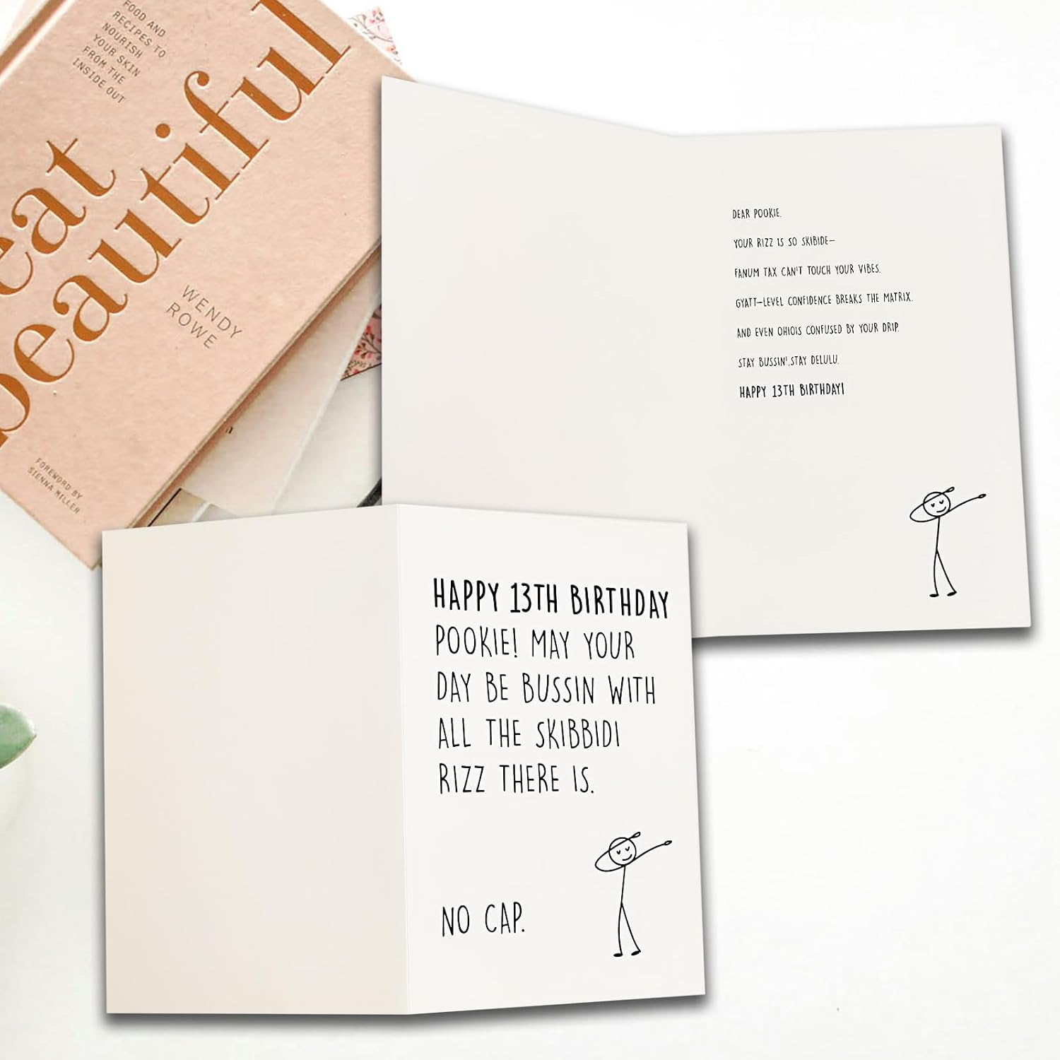 Funny Birthday Card for Boys Girls，14 Year Old Gen Z Slang Meme Design with Envelope Hilarious Birthday Gifts & Decorations for Son Daughter Nephew Niece Teenagers (14TH) - 13Th image number 6