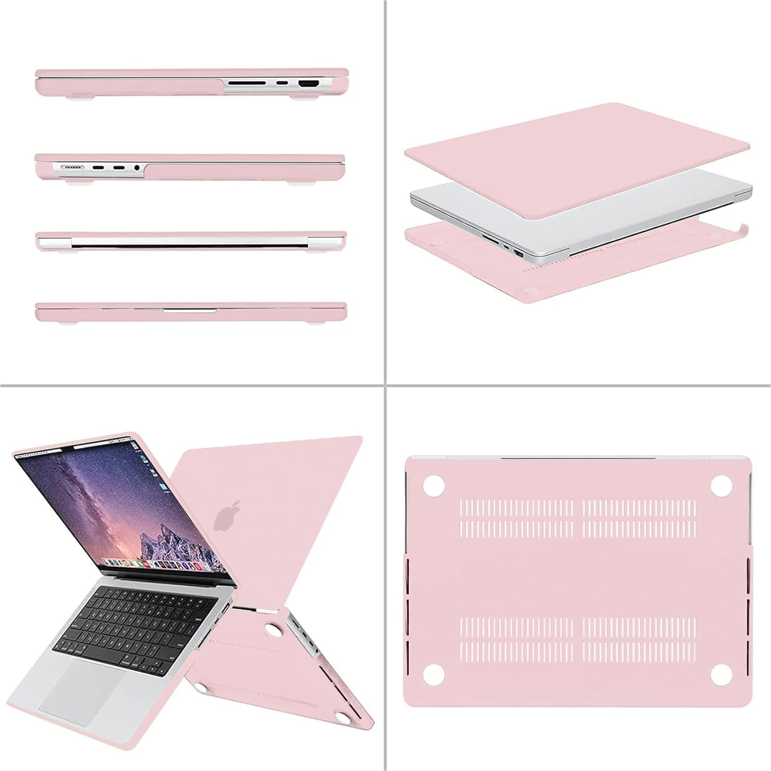 MOSISO Compatible with Macbook Pro 14 Inch Case 2025-2021 M5 M4 M3 M2 M1 A3434 A3112 A3185 A3401 A2992 A2918 A2779 A2442 Pro Max, Plastic Case&Keyboard Cover&Screen Protector&Storage Bag, Rose Quartz image number 4
