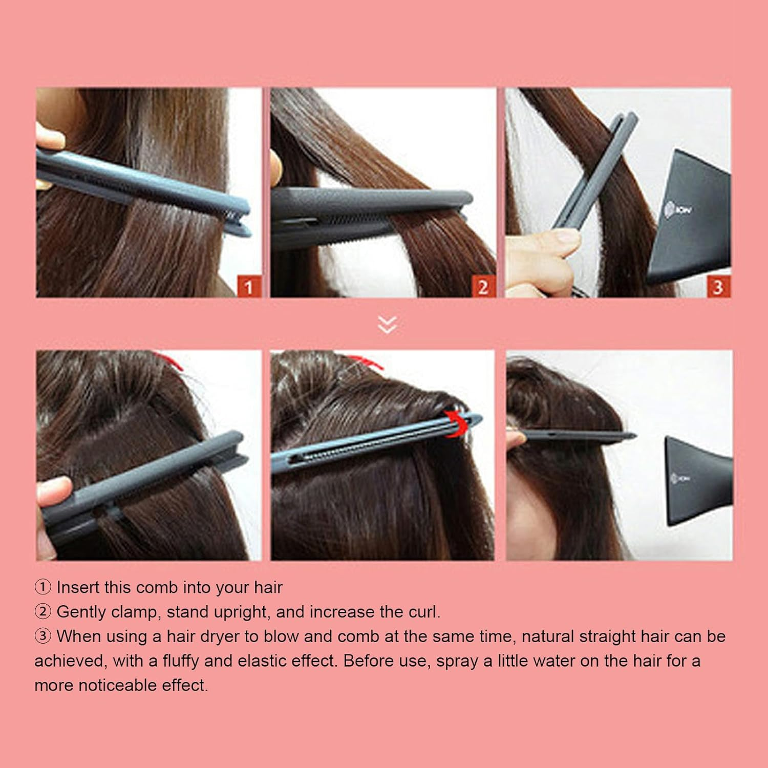 10Pcs V Shaped Styling Hair Comb, Plastic round Teeth Heat Resistant Comb, Help Gently Detangle and Smoothly Curly Hair for Outdoor Adventures, or Travel image number 4