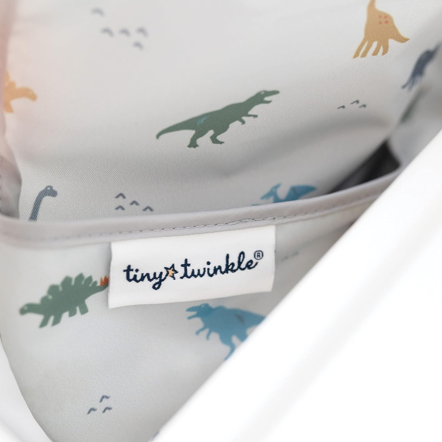 Tiny Twinkle Mess-Proof Apron Bib - Baby & Toddler Waterproof Smock with Tug-Proof Closure, Dinosaur, Small 6-24 Months image number 2