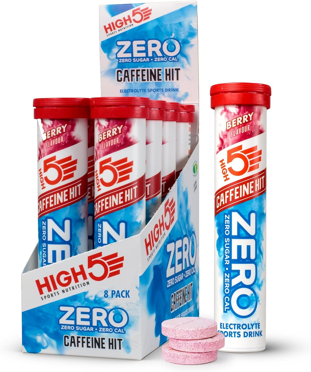 HIGH5 Zero Caffeine Hit 8X20 Tabs Berry - 8 X 20 Tablet Tubes, Berry