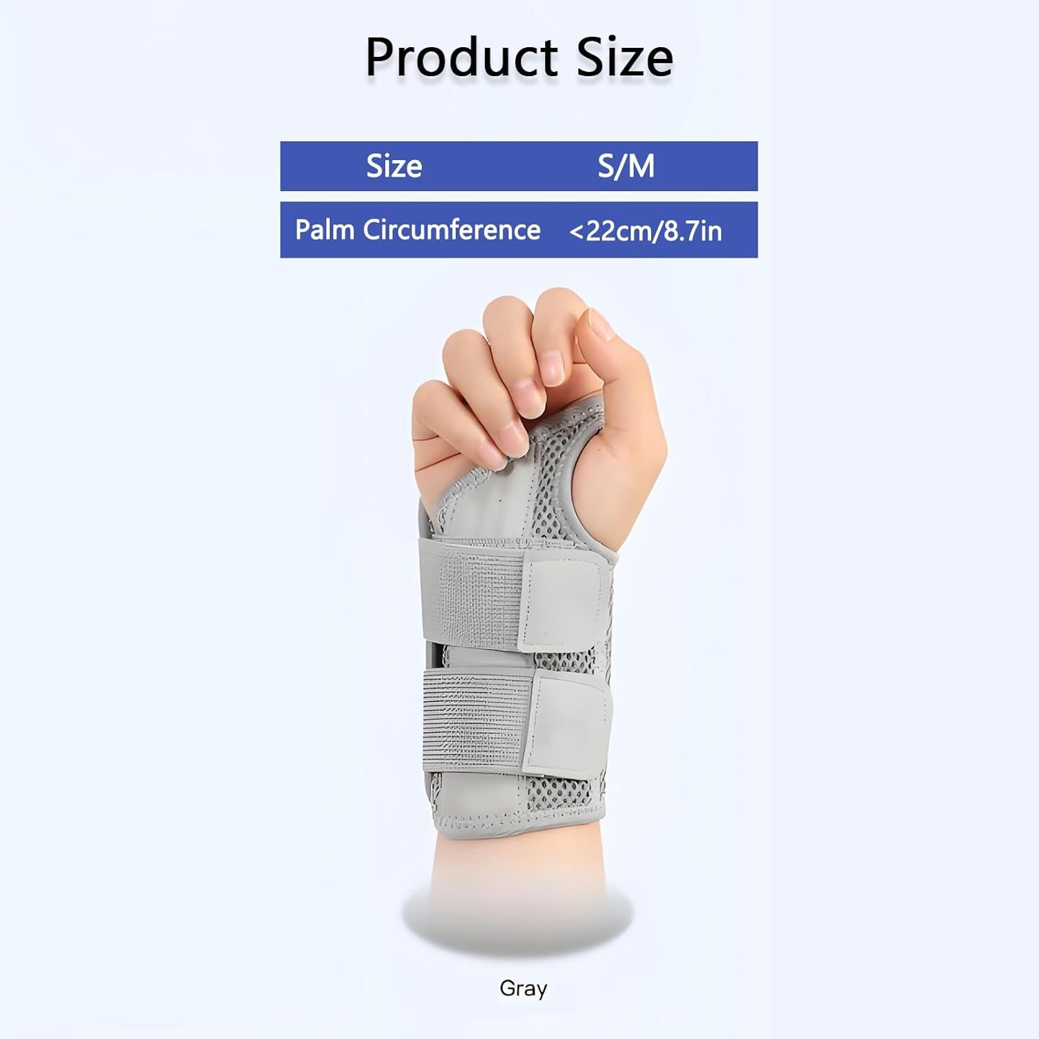 Wrist Support, Carpal Tunnel Wrist Brace for Left & Right Hand, Adjustable Compression Wrist Band for Tendonitis, Arthritis, Wrist Pain Relief, Thumbs Support for Rehabilitation (Left Hand-Gray) image number 3