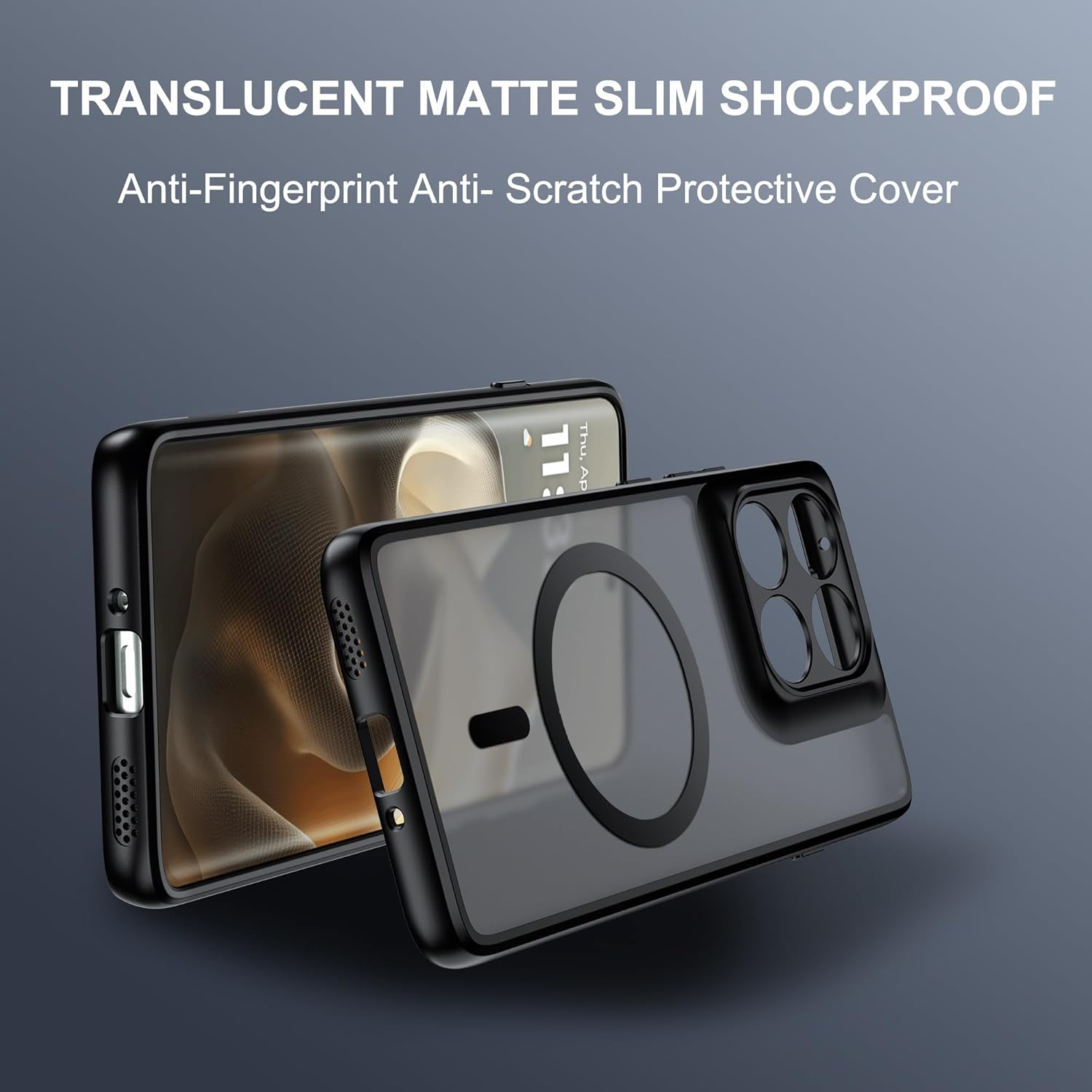 Effcotuo Magnetic Case for Motorola Moto Edge 60 Pro Case [Compatible with Magsafe] Flexible Silicone + Matte Acrylic Protective Case Magnetic Matte Mobile Phone Case Shockproof Translucent image number 2