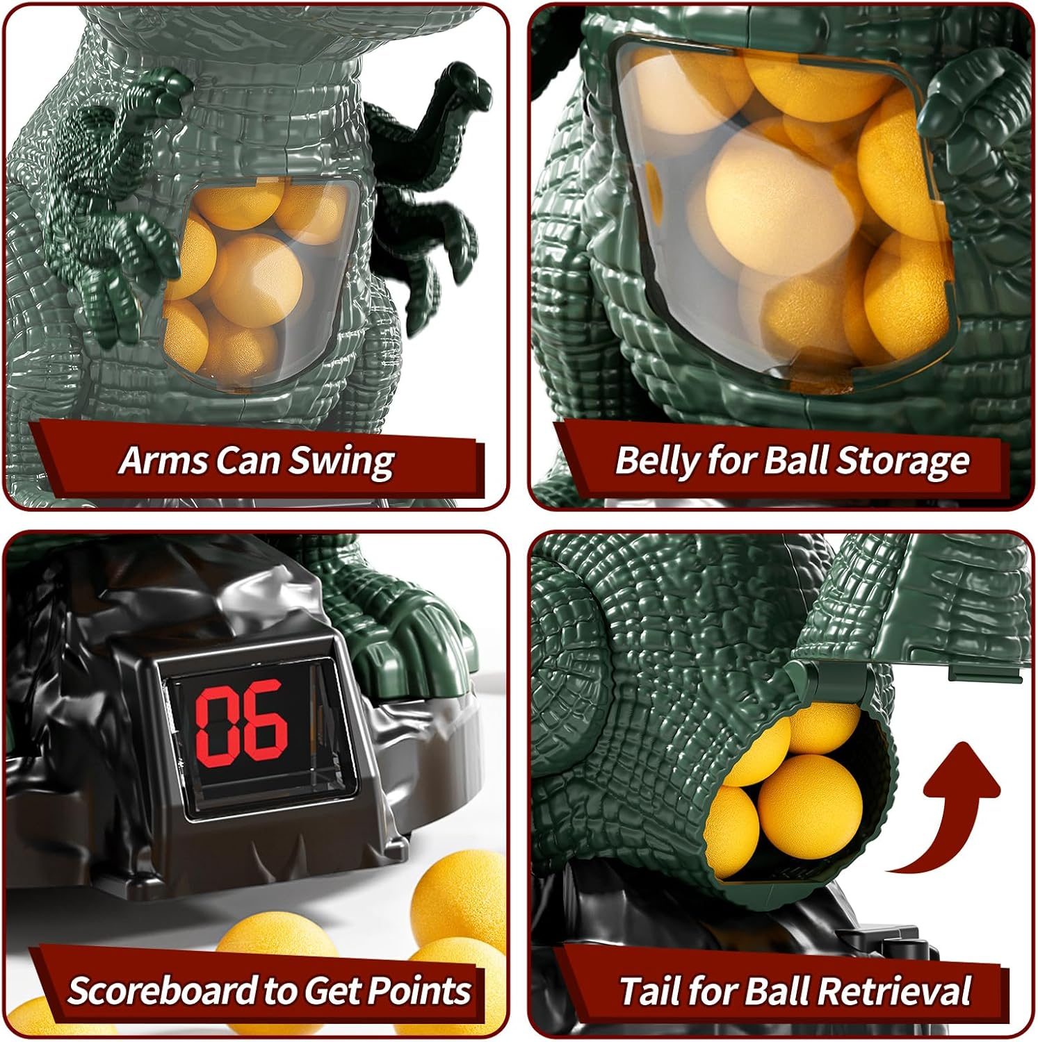 MSKOLER Movable Dinosaur Shooting Toys for Kids 3 4 5 6 7+ Years, Tyrannosaurus Shooting Game with Water Mist Spray and Pterosaur Air Pump Foam Shooting Toys (Navy)