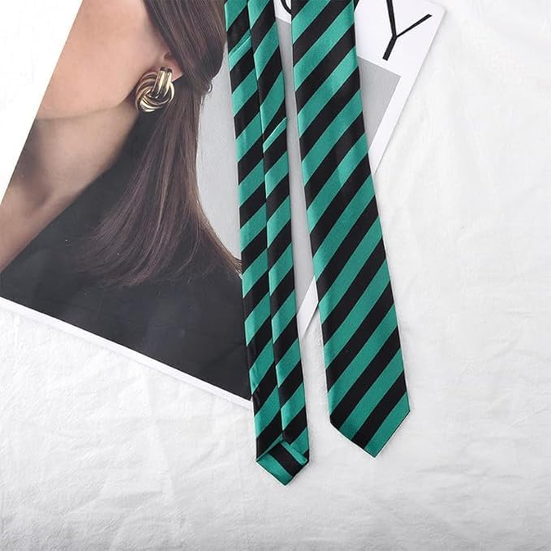 Striped Tie for Mens Formal Neck Ties for Men Cosplay Christmas Tie Striped Necktie for Men Wide Neck Tie Casual Wedding Party Necktie Christmas Neckwear image number 5