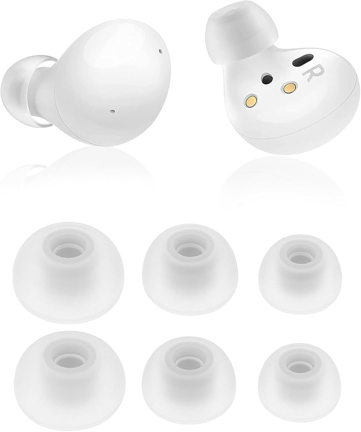 Lyvixora 3 Pairs Ear Tips for Samsung Galaxy Buds 2 R177,Silicone Replacement Earbuds Tips with Dust Guard, Secure Fit & Anti-Slip Design, Perfectly Fit in Charging Case (Black)
