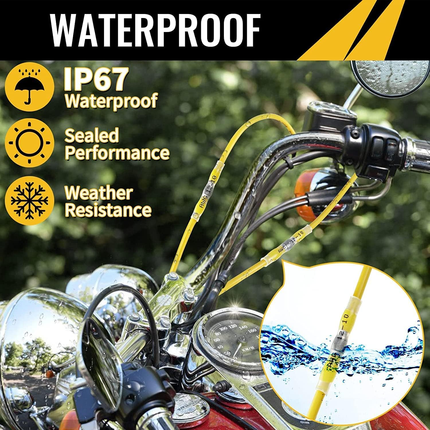 Sopoby 500PCS Solder Seal Wire Connectors, Self Soldering Heat Shrink Butt Connector Solder Sleeve Waterproof Insulated Electrical Butt Splice Wire Terminals for Marine Automotive Boat Truck image number 2