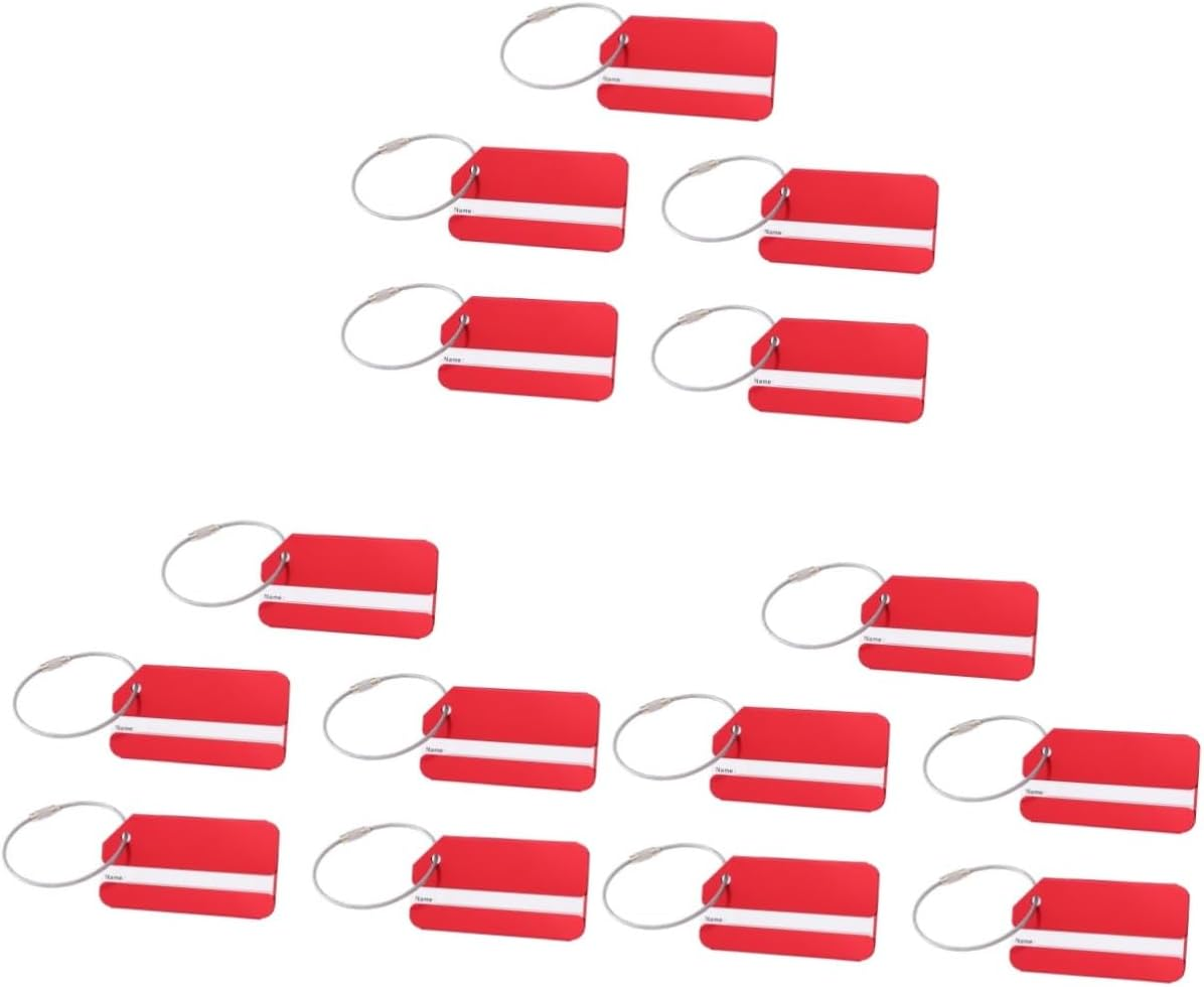 Sosoport 15Pcs Aluminum Luggage Tags for Travel Fashion Baggage Tag for Suitcase Handbag Name Aluminum Material image number 3