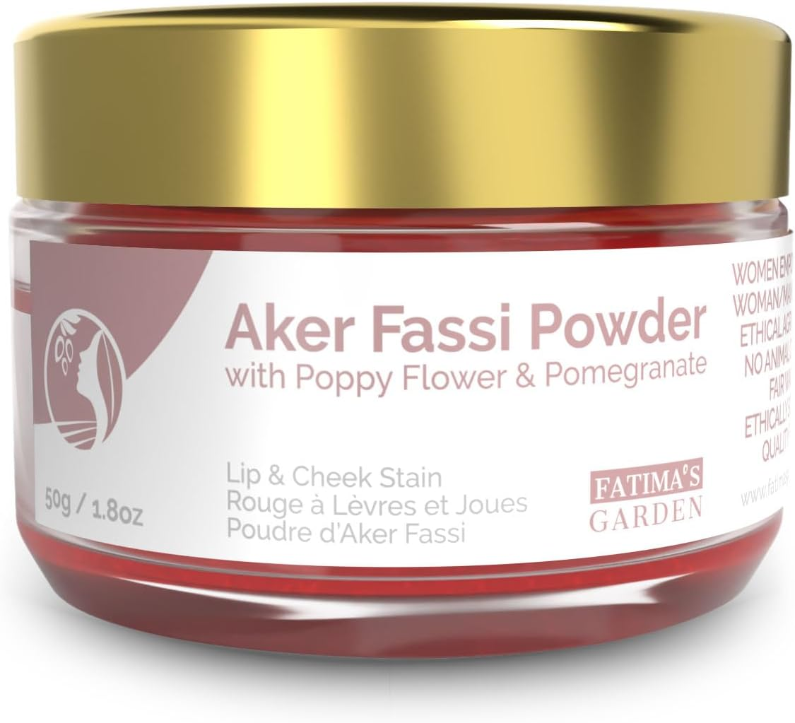 Fatima'S Garden Natural Aker Fassi Powder with Pomegranate Bark - Traditional Moroccan Lip & Cheek Tint 50G image number 3