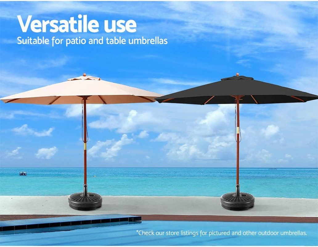 Instahut Outdoor Umbrella Base Black Pod Pole Stand Holder, Garden Beach Patio Offset Sun Home, 23Kg Capacity Filled with Sand or Water 51X12Cm image number 5