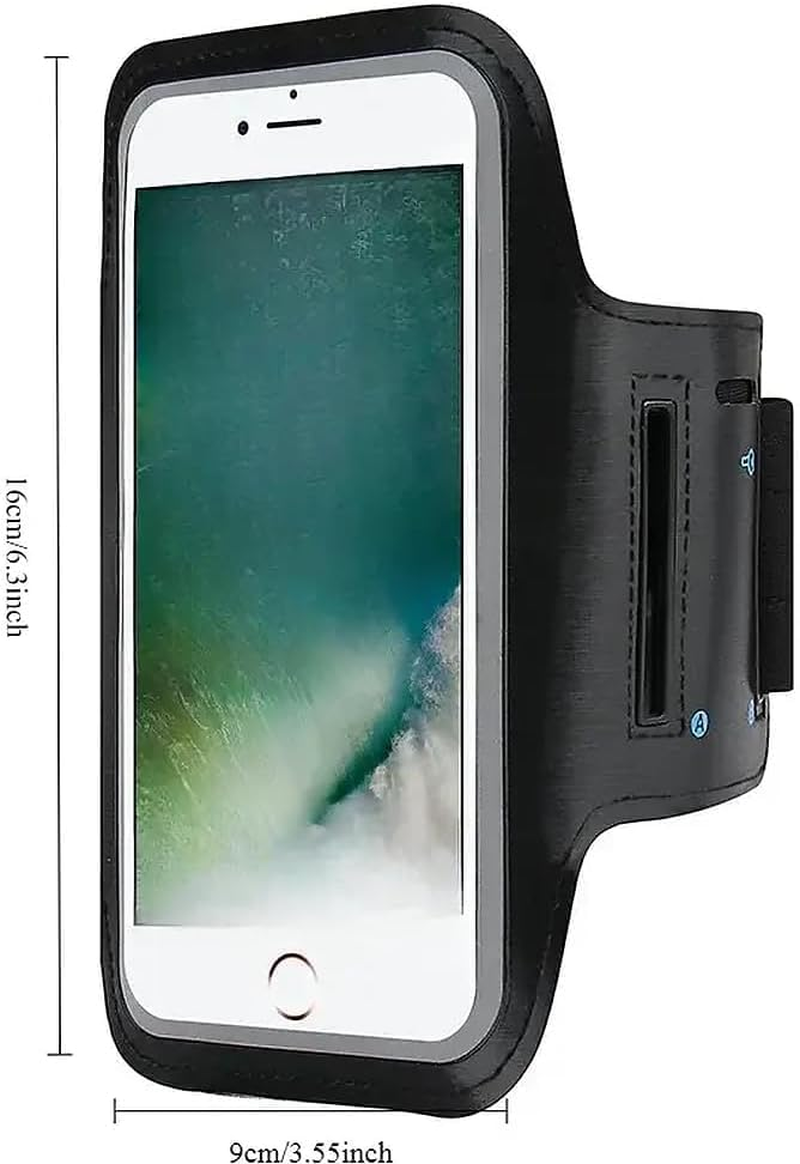 Running Armband with Earbuds Bag, Adjustable Sports Phone Holder for Iphone 17/16/15/14/13/12 Pro Max & Galaxy S24+, Sweatproof Fitness Case with Card Slot image number 1