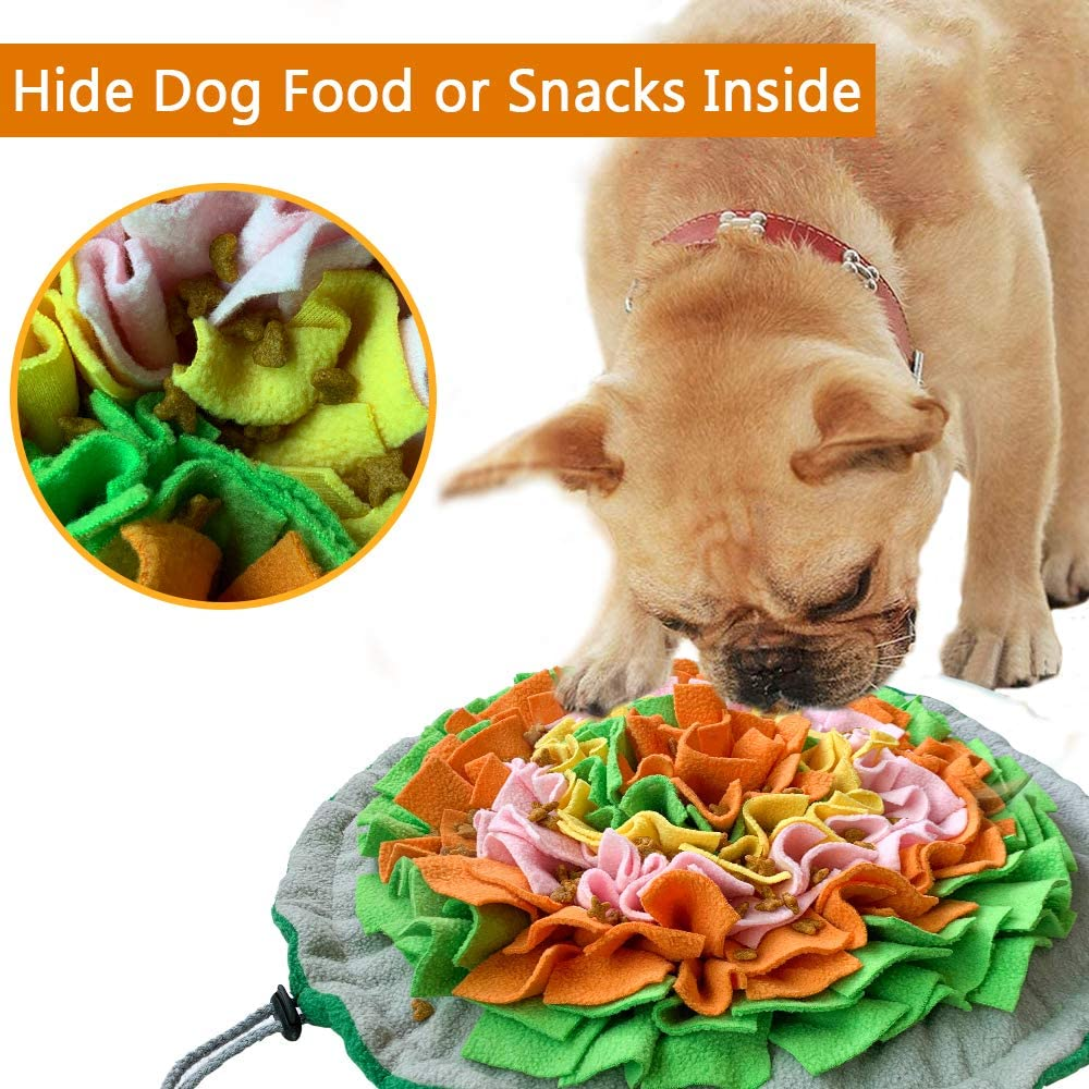SCHITEC Snuffle Mat for Dogs, Interactive Foraging Puzzle Blanket, Nosework Feeding Bowl Sniffing Pad for Cats Puppies Small Medium Pets