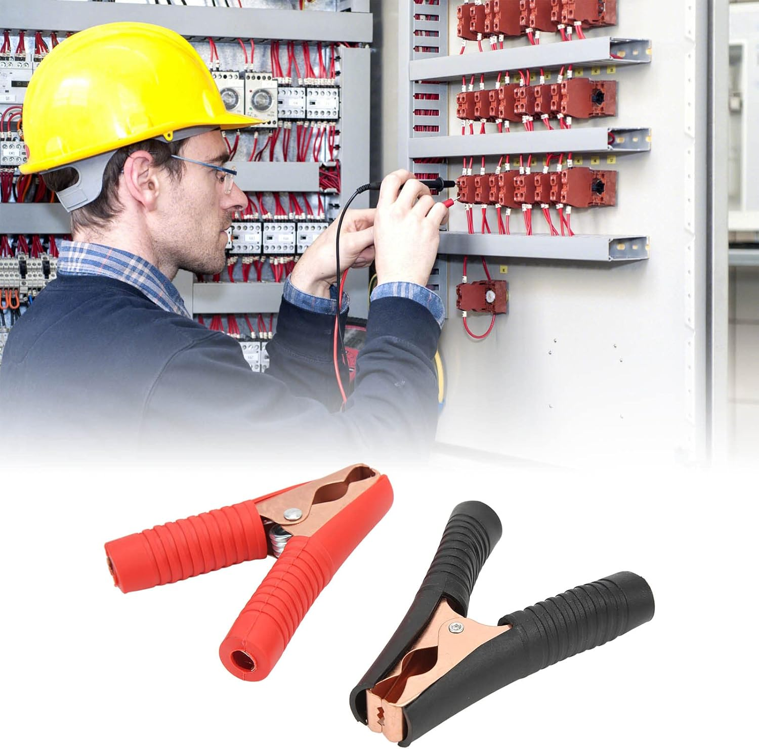 100A Battery Charger Clamp, 10Pcs 20Mm Opening Heavy Duty Power Inverter Wire Connector Clamps, Reliable Jumper Cables Boost Clamp, Testing Clip for Car, Truck, Vehicles image number 2