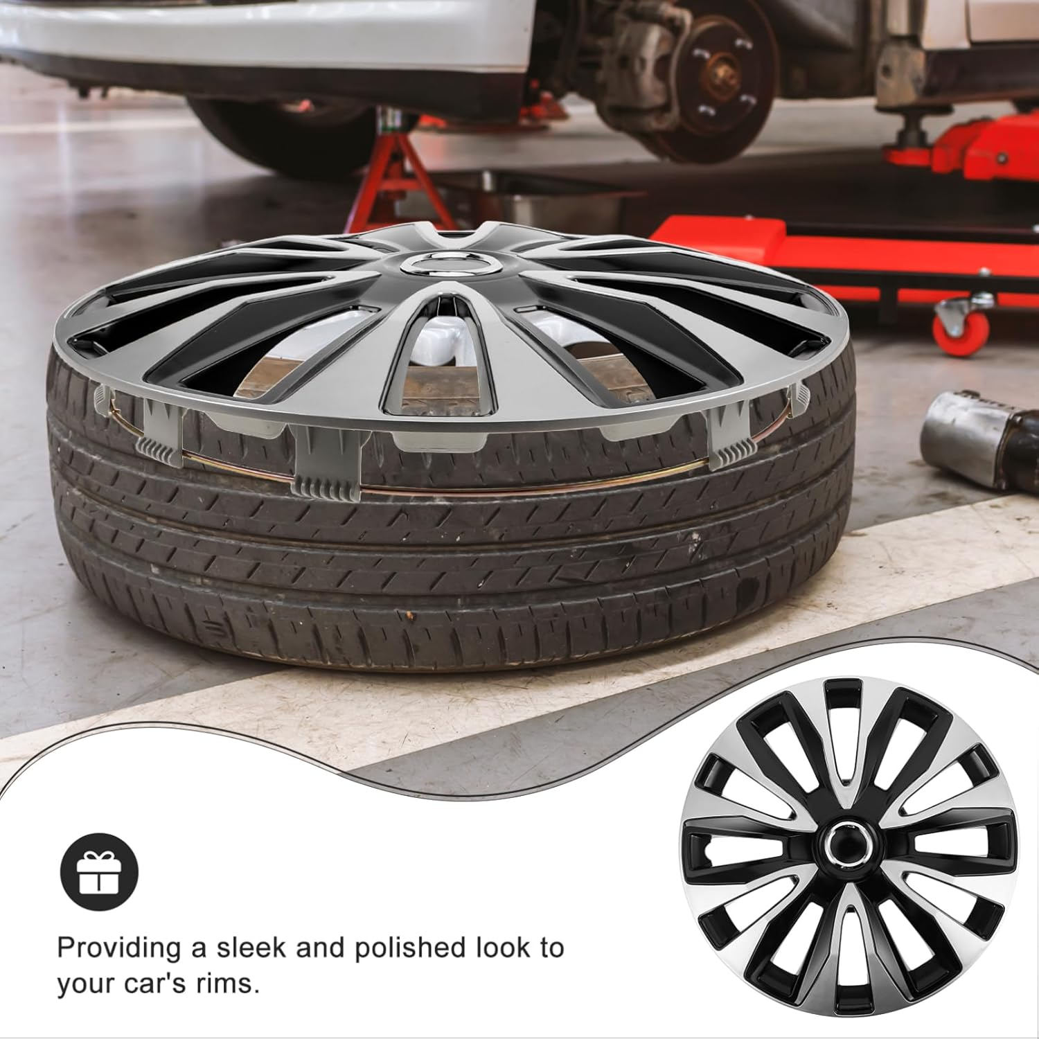 WEKADRIN Wheel Rim Cover Car Wheel Hubcaps Hubcap Replacement for Truck and Car image number 1