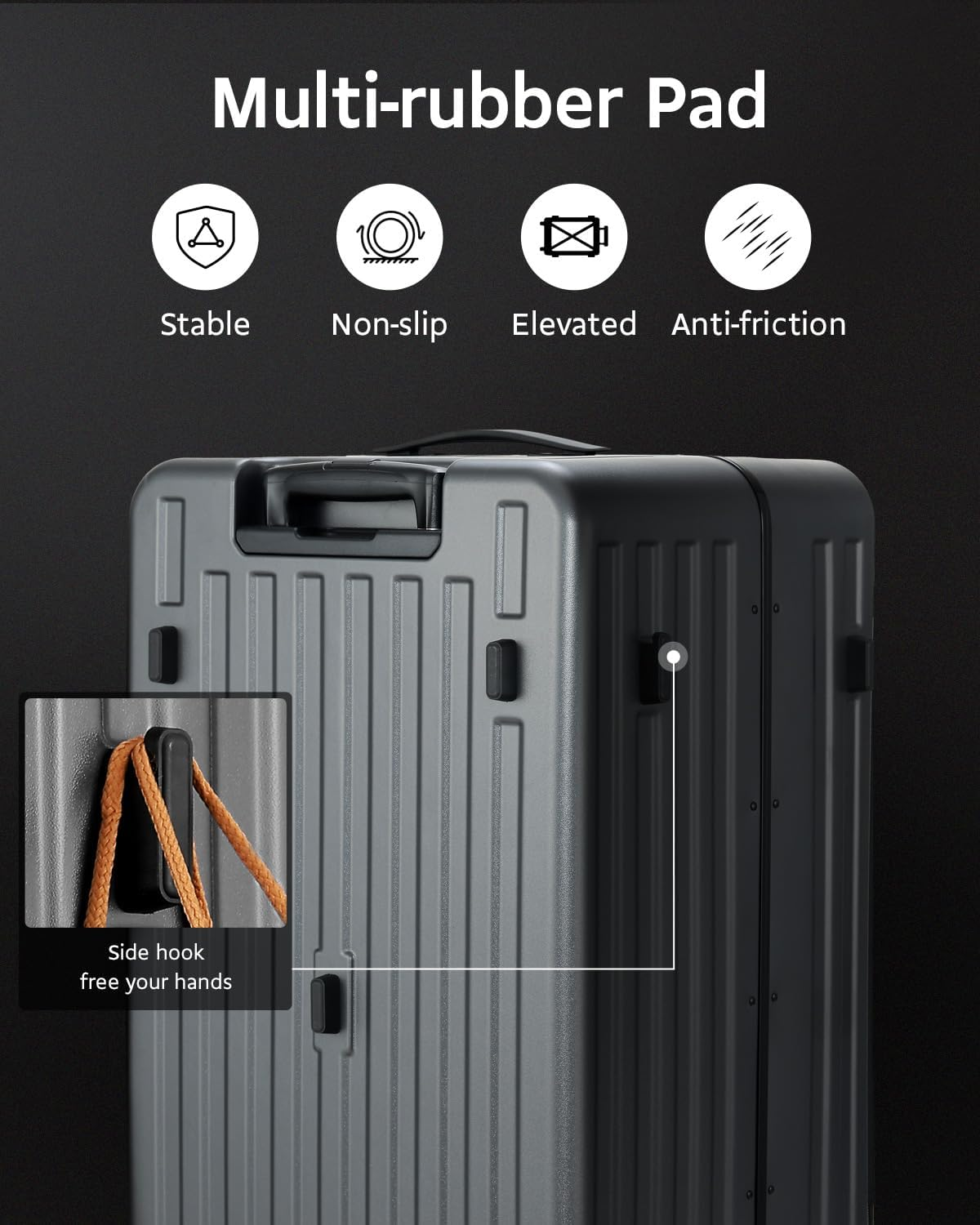 CENSIEN Checked Luggage, Large Suitcase 29 Inch Trunk Luggage with Spinner Wheels, Lightweight ABS+PC Hard Shell with Aluminum Frame, Top Opening, TSA Lock (Grey, 1PC) image number 5