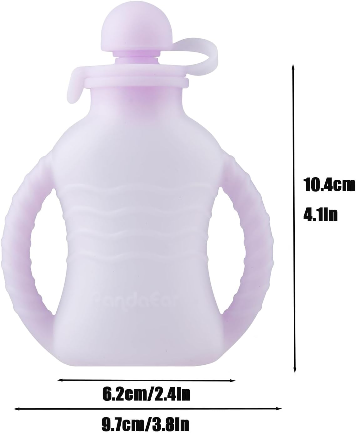 Pandaear 3 Pack Reusable Silicone Baby Food Pouches with 3 Puree Feeder Spoons & Funnel | 4Oz Toddler Food Storage Pouch with Handle | Bpa-Free Baby Squeeze Pouches for Homemade Purees image number 4