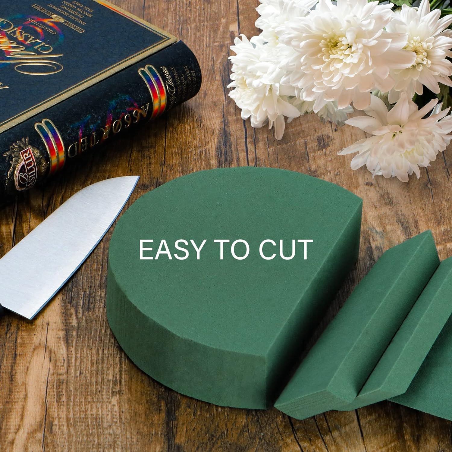 BEWAVE 8 Pcs Floral Foam Blocks round Wet & Dry Foam Bricks Green Styrofoam 16.5CM Large for Artificial Flowers Wedding Birthdays Home and Garden Decorations image number 6