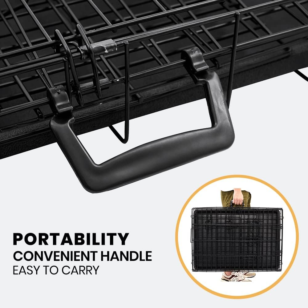 Taily Dog Cage 30 Inch Pet Crate Collapsible 3 Doors Metal Frame Dog Kennel Puppy Playpen House Removable Tray Small image number 6