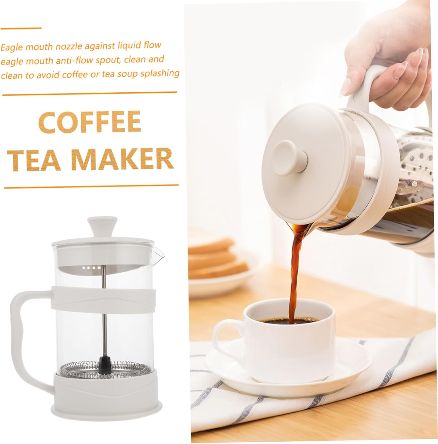 HAKIDZEL Professional Carafe Maker Pot Tea Maker Pot Coffee Press Espresso Office image number 2