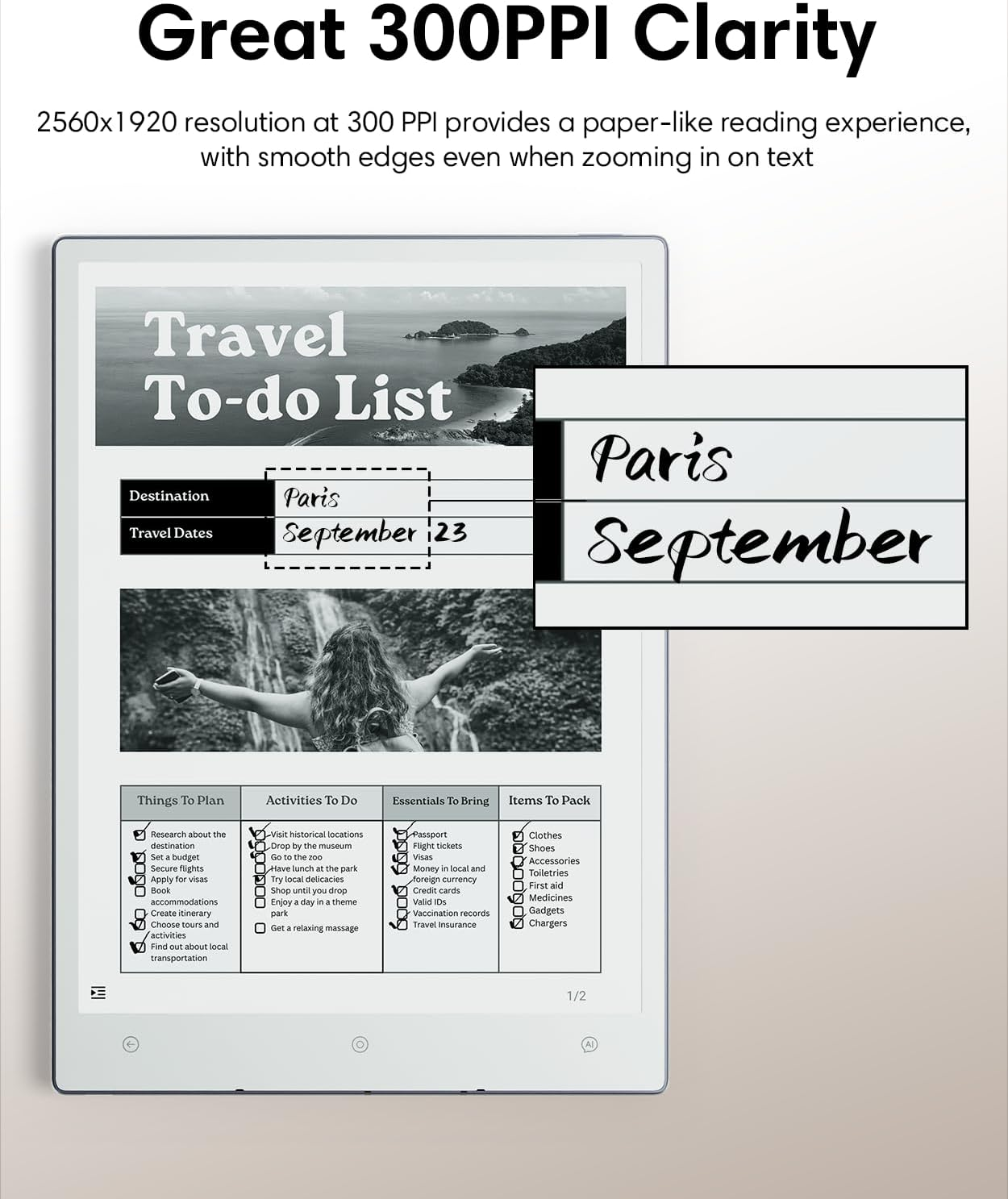 Aipaper Carta 1300 AI Digital Notepad Bundle, 10.65'' 300PPI Ereader, Ultra-Thin 4.5Mm, Lightweight 370G, 128GB E-Reader