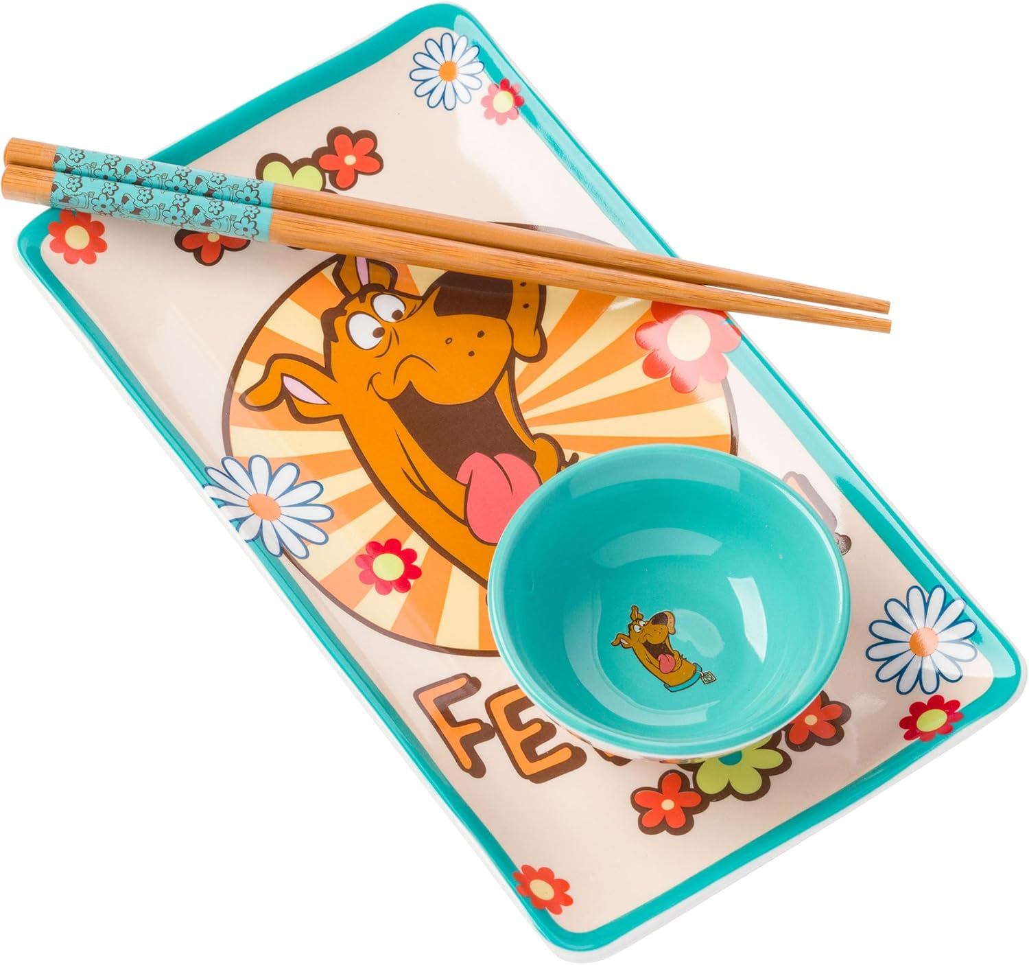 Silver Buffalo Hello Kitty Red and White Classic Boxed 3Pc Ceramic Sushi Set