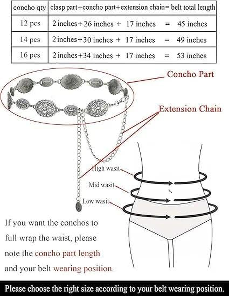 Silver Belt Chain Belt Waist Chain for Women, Body Belt, Western Belt, Compatible with Women &ndash; Leralsta image number 3