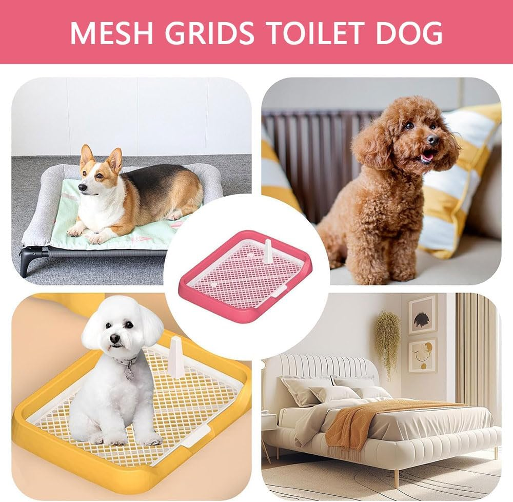RUTREZOGO Reusable Indoor Dog Potty Training Tray with Flat Grid and Removable Posts, Easy-To-Clean Pet Potty Seat with Splash Protection for Puppies and Dogs image number 6