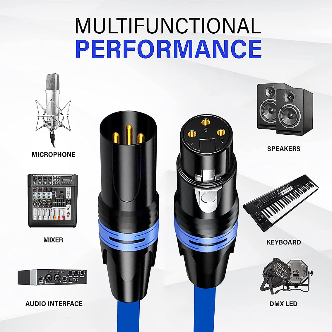 XLR Cable, Tunghey Microphone Cable XLR Male to Female Heavy Duty Balanced Microphone Cord Compatible with Preamps/Speaker Systems and More (2M) image number 2