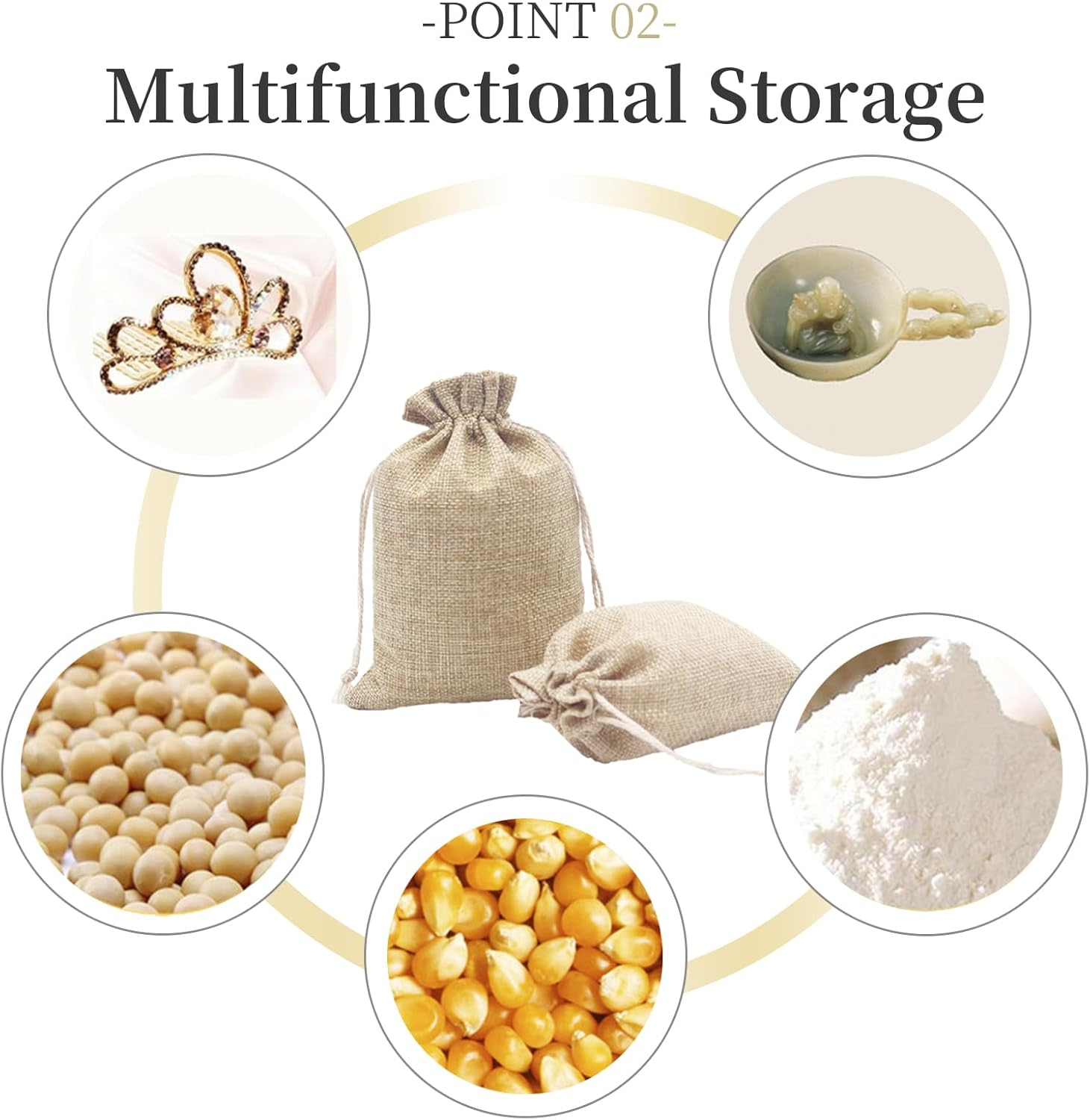 TRMFUSA 30 Pack Burlap Jute Gift Bags with Drawstring image number 4