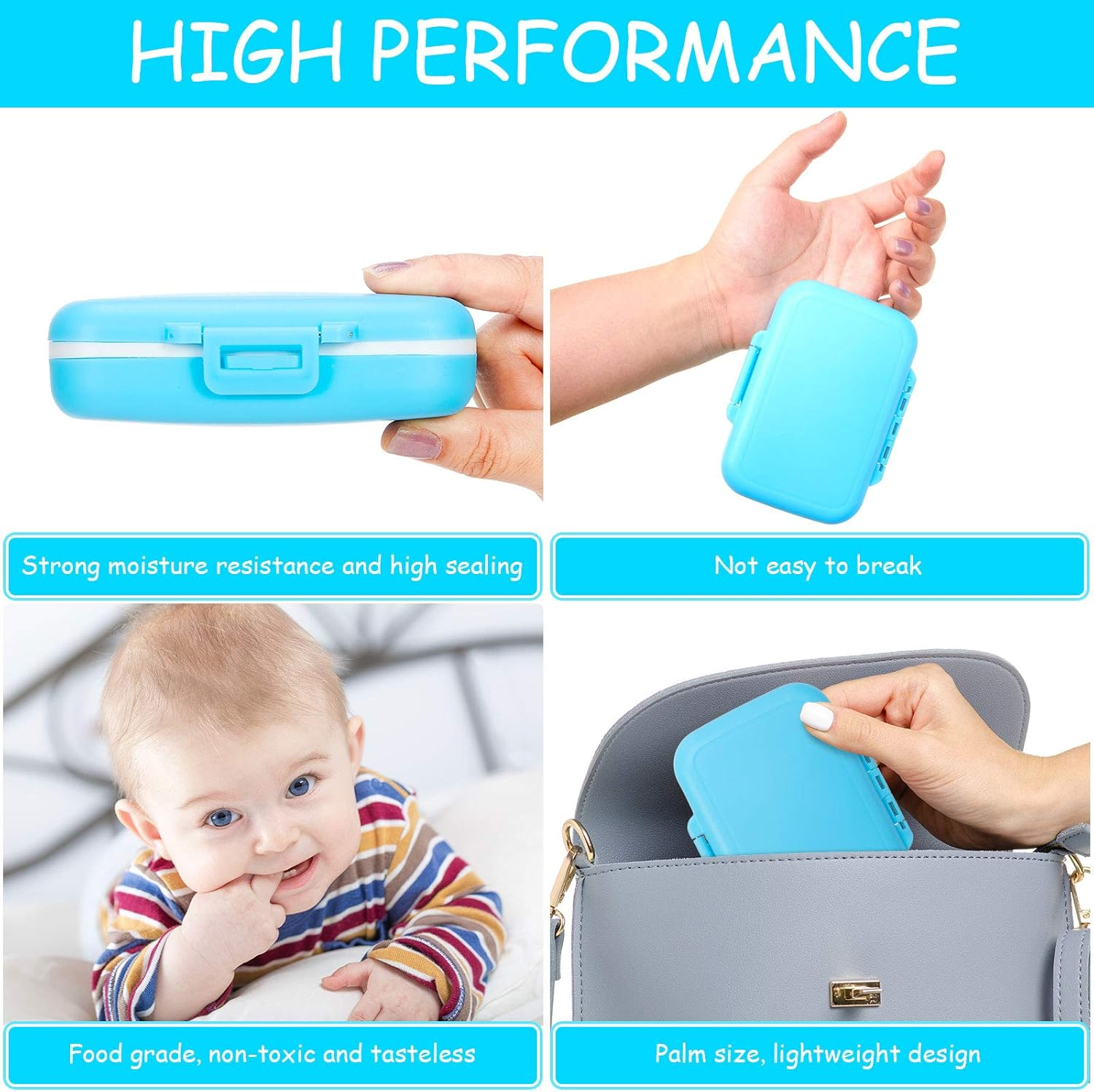 Jetec 2 Pieces Baby Teeth Keepsake Box PP Tooth Fairy Box Kids Tooth Storage Holder Organizer for Lost Teeth Cute Kids Deciduous Collection to Keep the Childhood Memory(Blue and Pink)