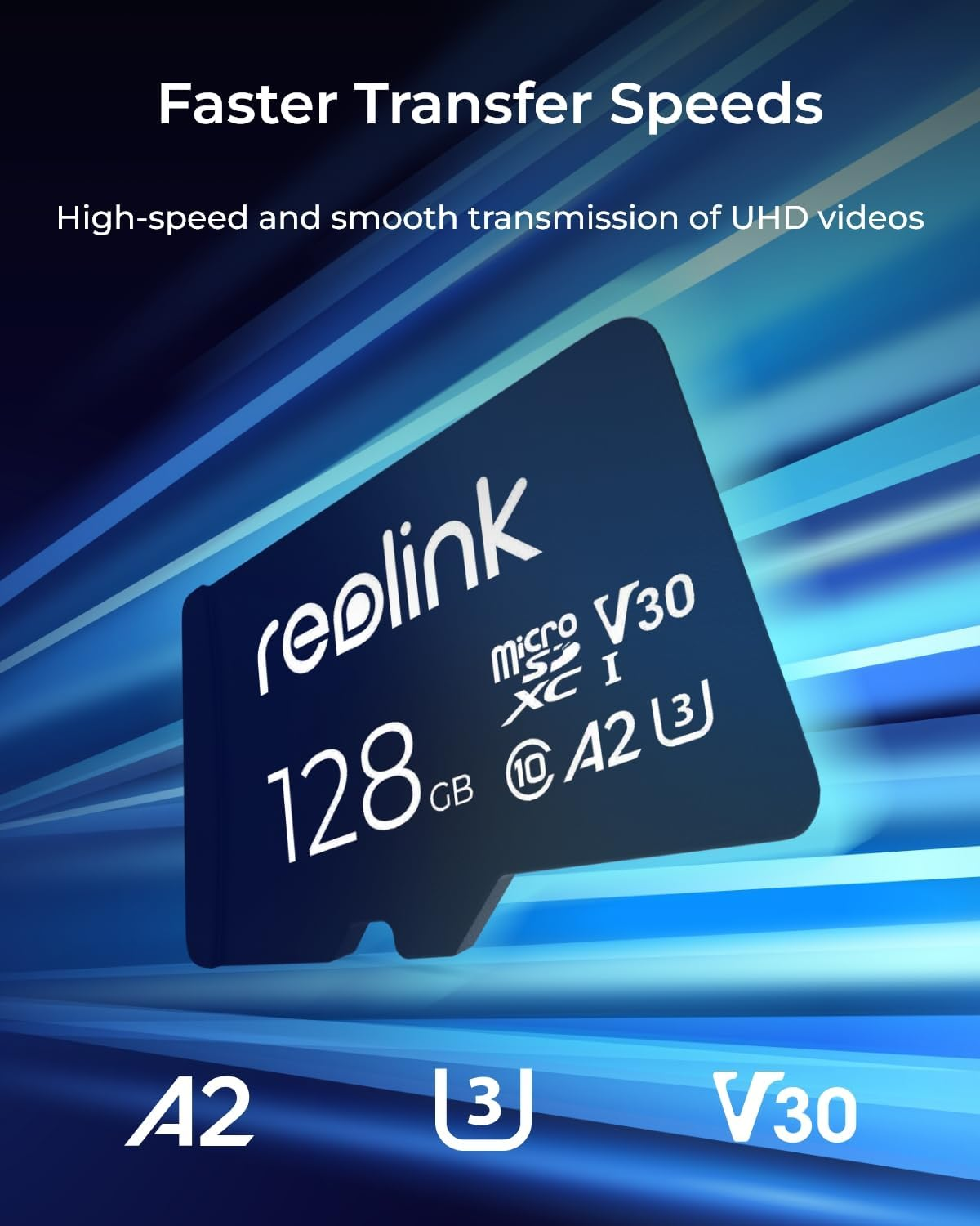 Reolink 128GB Microsdxc Memory Card Class 10 A2 V30 U3 TF Memory Card Compatible with Security Camera Also for Smartphone, Action Camera or Drones SDHC up to 100Mb/S image number 4