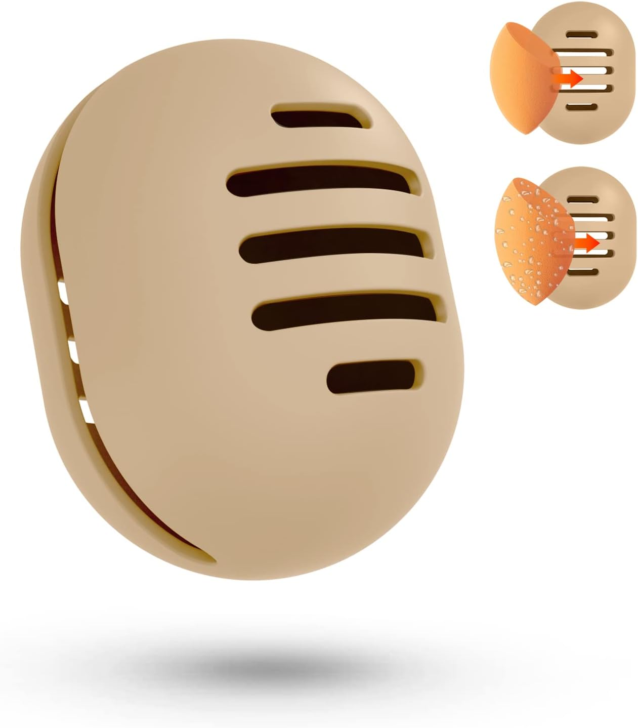 Fauxomor Makeup Sponge Holder,Double-Sided Stripe Vented Silicone Beauty Blender Holder for Travel,Shatterproof Make up Sponge Travel Case for All Sponges Sanitary Reuse Easy to Carry,Rose Red