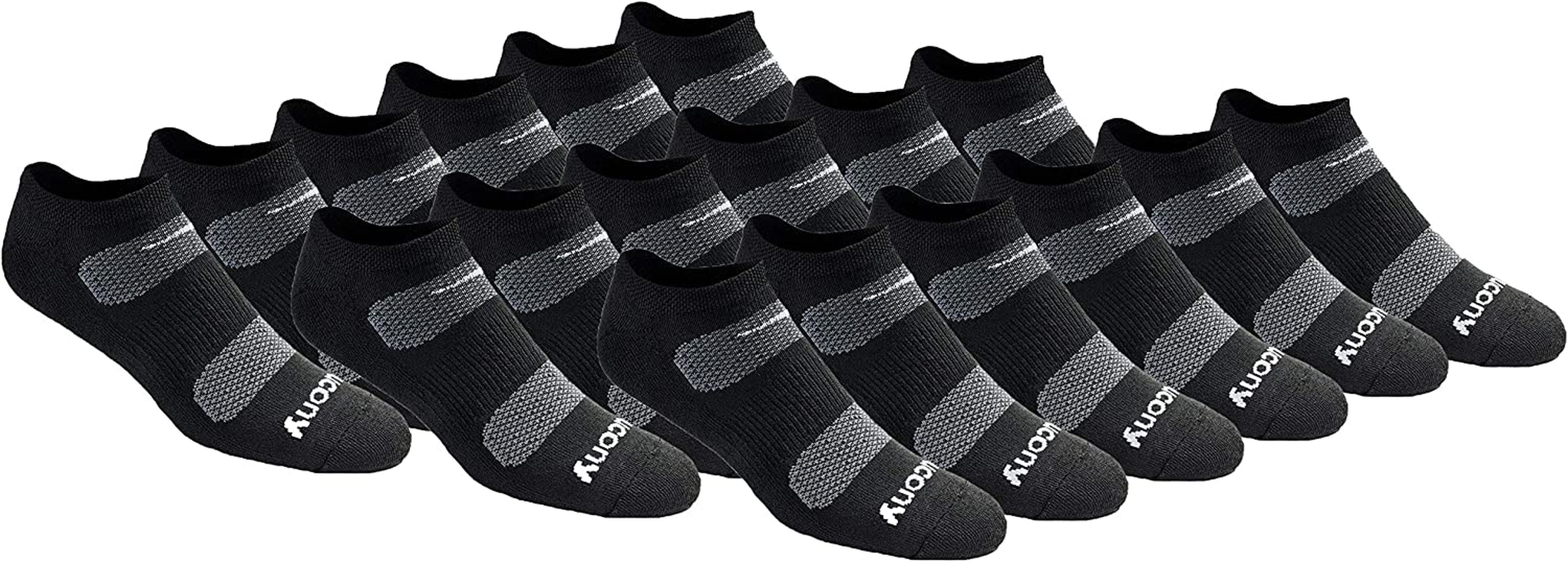 Saucony Men'S Multi-Pack Mesh Ventilating Comfort Fit Performance No-Show Socks