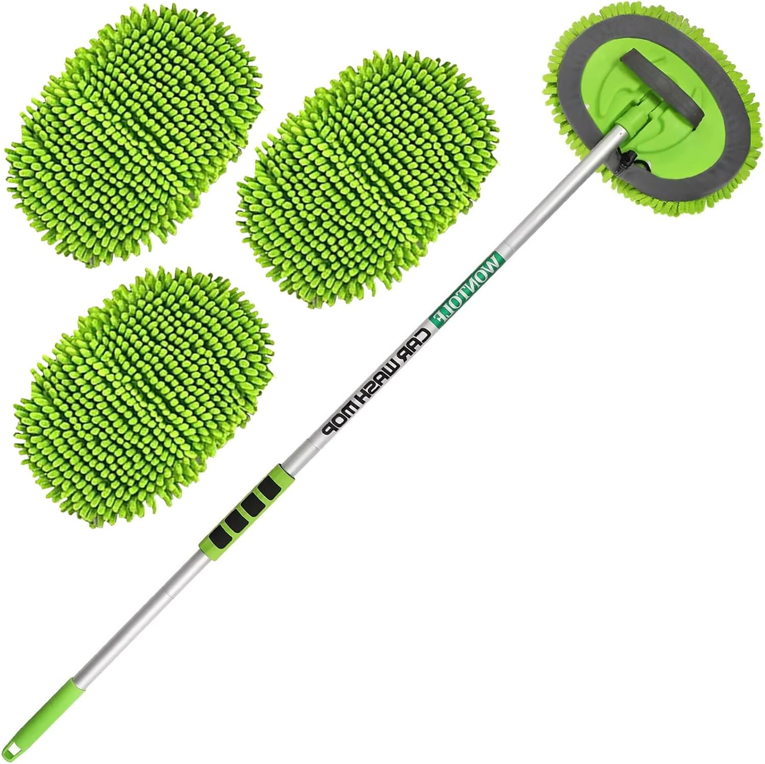Wontolf 62'' Car Wash Brush with Long Handle Chenille Microfiber Car Wash Mop Car Washing Brush Cleaning Kit Car Wheel Tire Brush Microfiber Towels Cleaning Cloth for Cars RV Truck Boat 9PCS