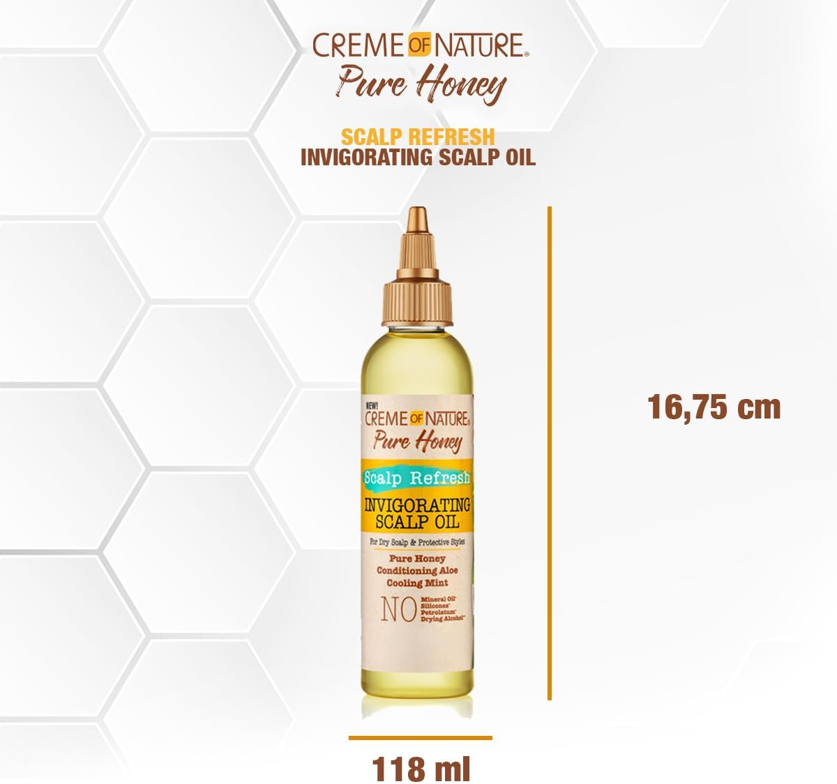 Creme of Nature Pure Honey Scalp Refresh Invigorating Scalp Treatment Oil, Lightweight Formula with Mint & Aloe, Moisture & Shine for All Hair Types & Styles, 4.2 Oz image number 2