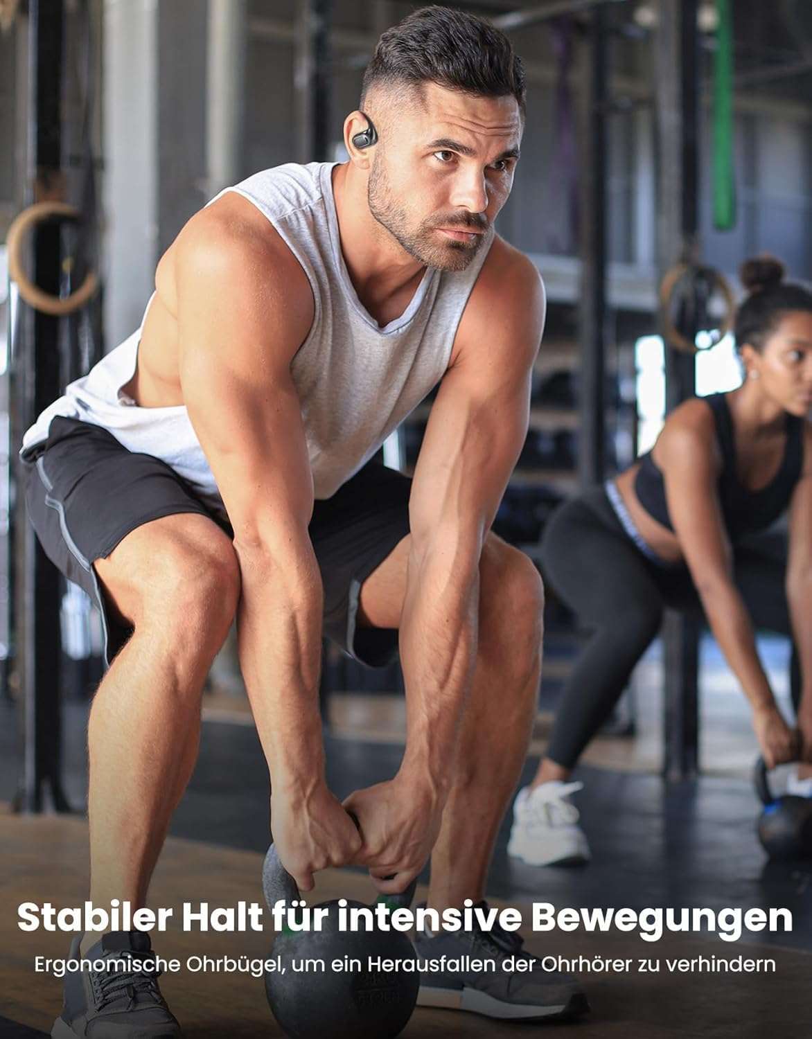 ZRUHIG Open Ear Bluetooth Headphones, 70 Hours Playback, Lightweight and Comfortable, Charging Case, Bluetooth 5.3, Clear Calls, Secure Fit, Waterproof for Running and Workout image number 4