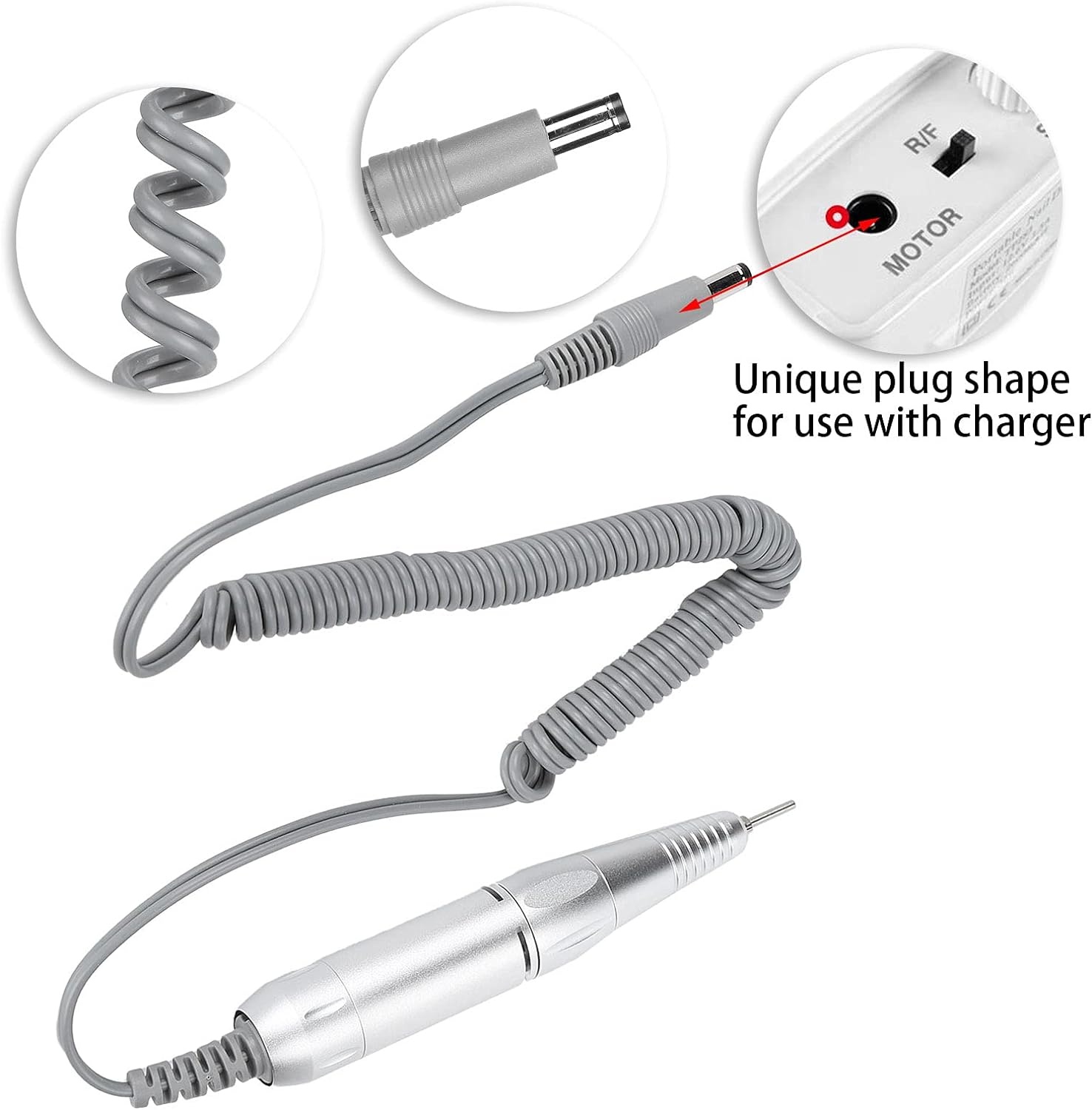 Electric Nail Drill Pen Machine Part - Aluminum Alloy Polisher Grinder Handle Replacement - Portable Manicure Pedicure Nail Art Tool image number 5