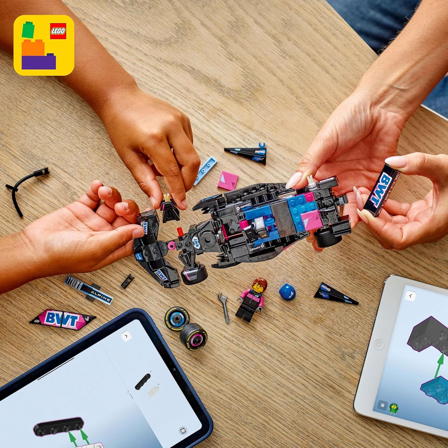 LEGO Speed Champions BWT Alpine F1 Team A524 Race Car for 10+ Year Old Boys & Girls, Kids Toy Model Building Kit with Collectible Formula 1 Driver Minifigure, Home Office Decor for Racing Fans 77248 image number 5