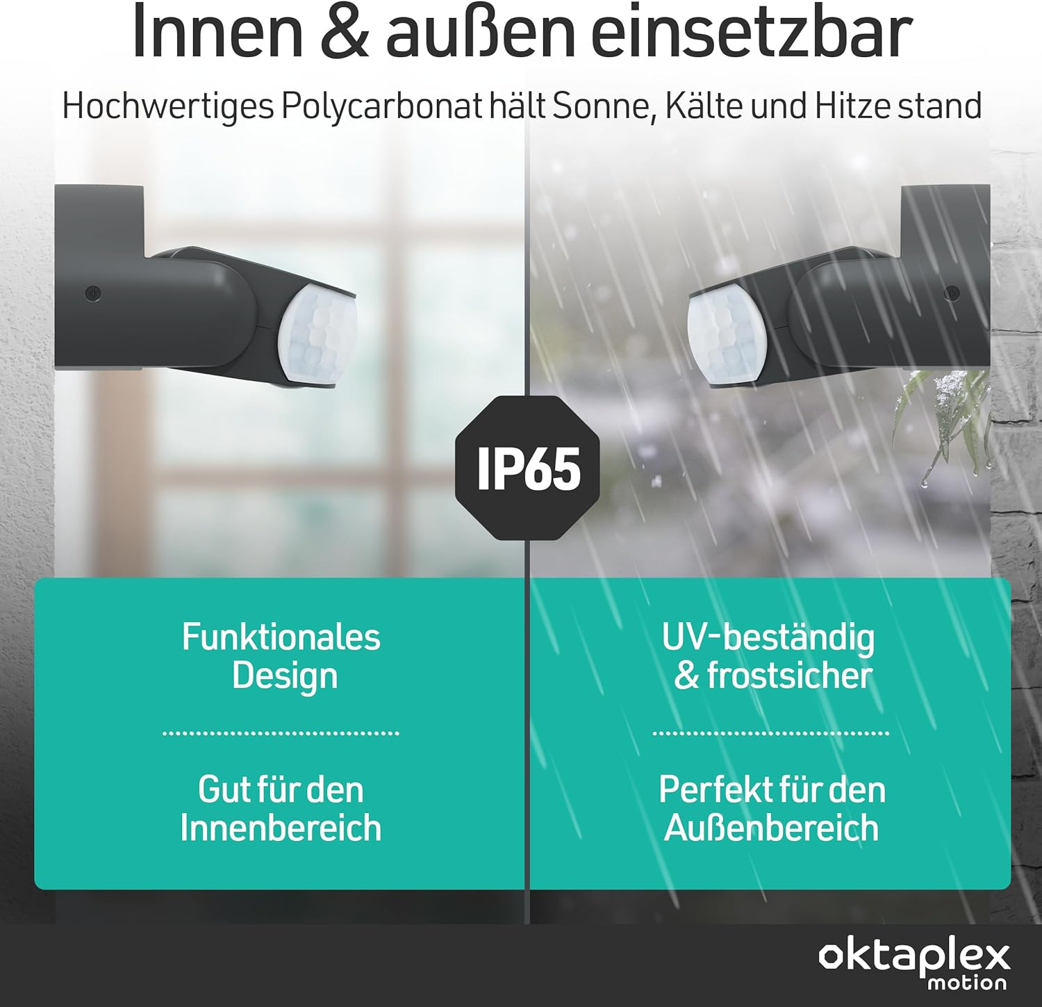 Oktaplex Bea Motion Sensor Outdoor IP65 Swivelling 180&deg; Infrared Sensor 12 M Range 230 V Anthracite with Twilight Sensor image number 5