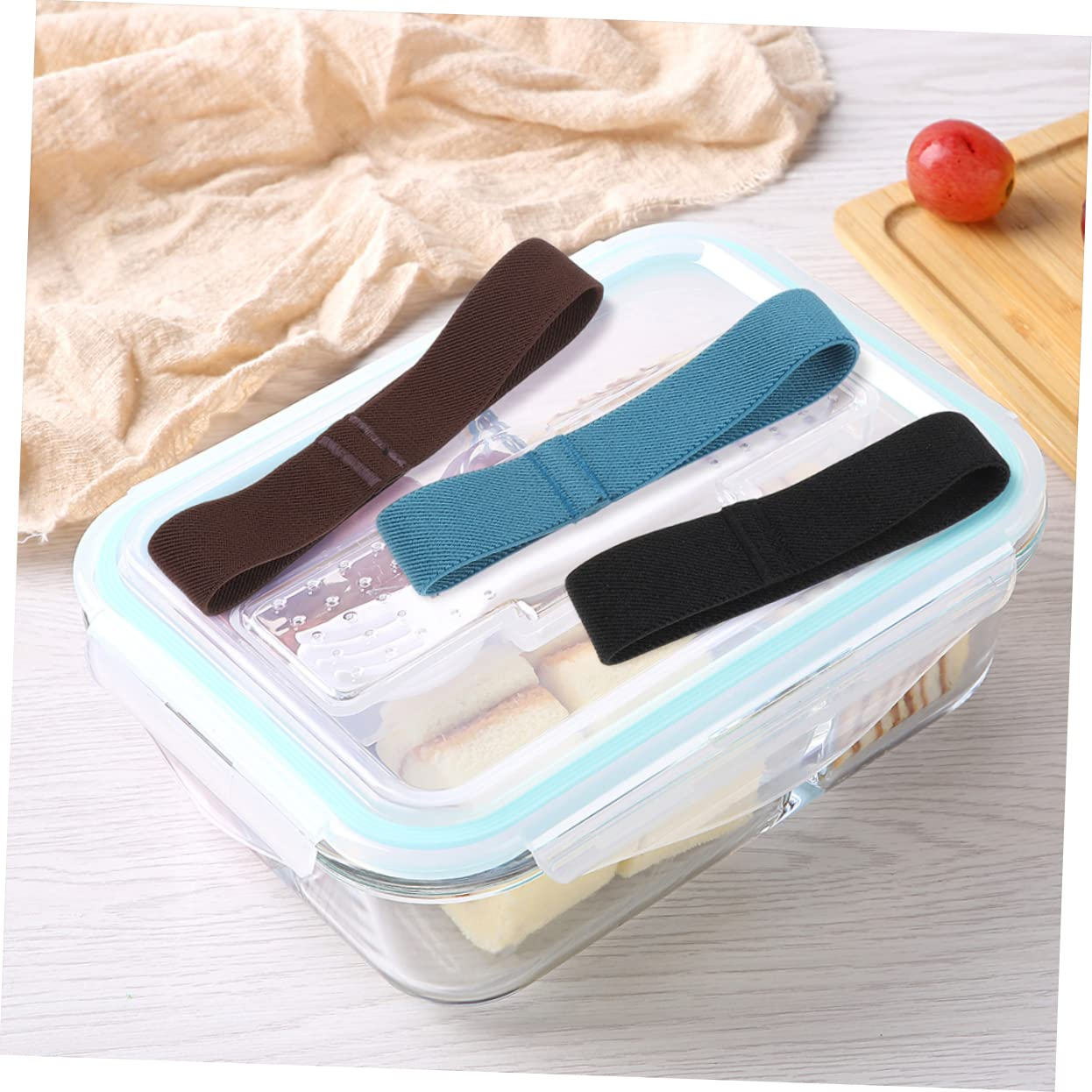 BIUDECO 4Pcs Fixing Straps Elastic Straps for Lunch Box Lunchbox Accessories Random Color image number 1