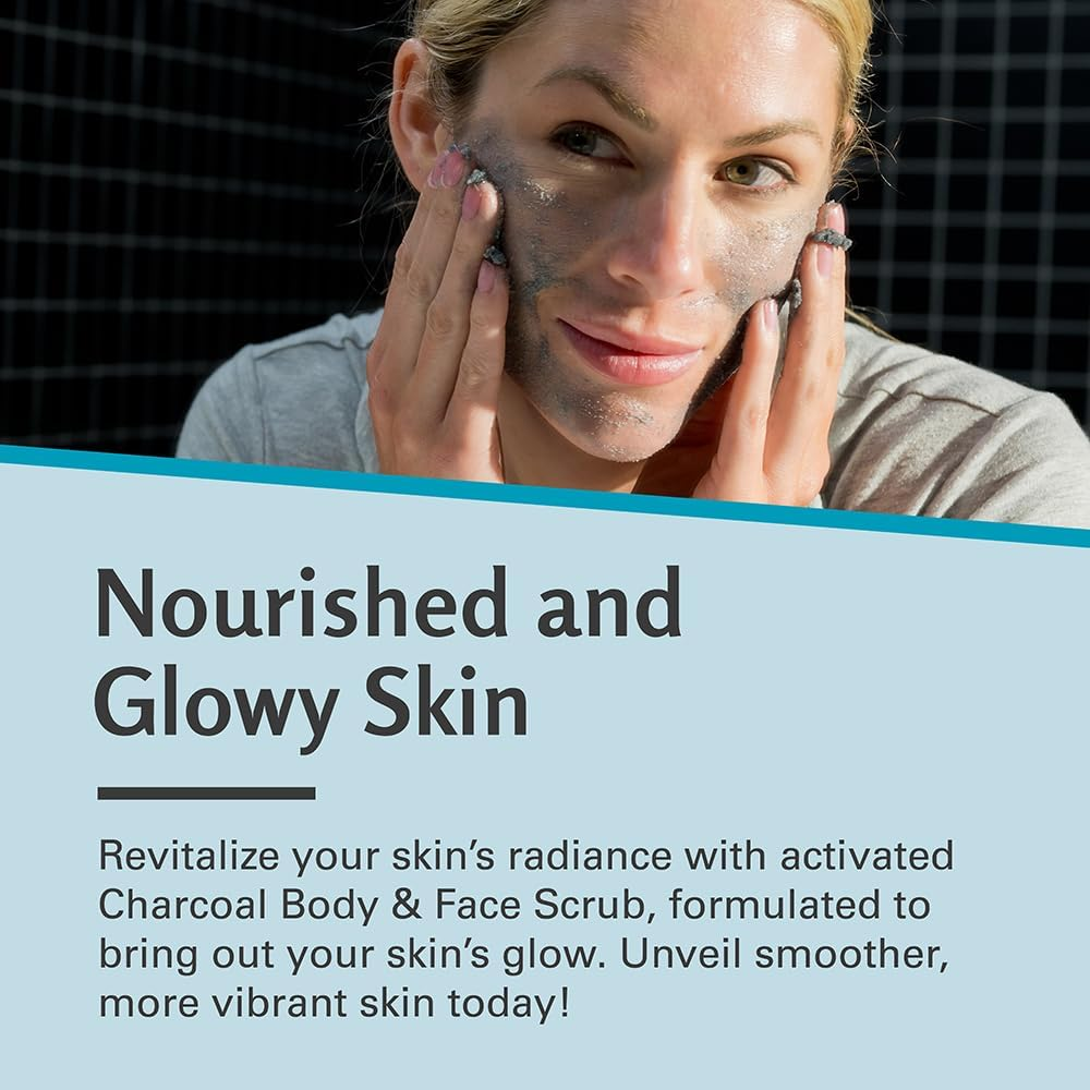 Charcoal Exfoliating Body Scrub Polish with Collagen & Stem Cell Gentle Body Exfoliator Face Scrub Bump Eraser Booty Scrub Best Shower Scrub Skin Exfoliant Moisturize Skin Exfoliate Absorbs Nutrients by M3 Naturals image number 3