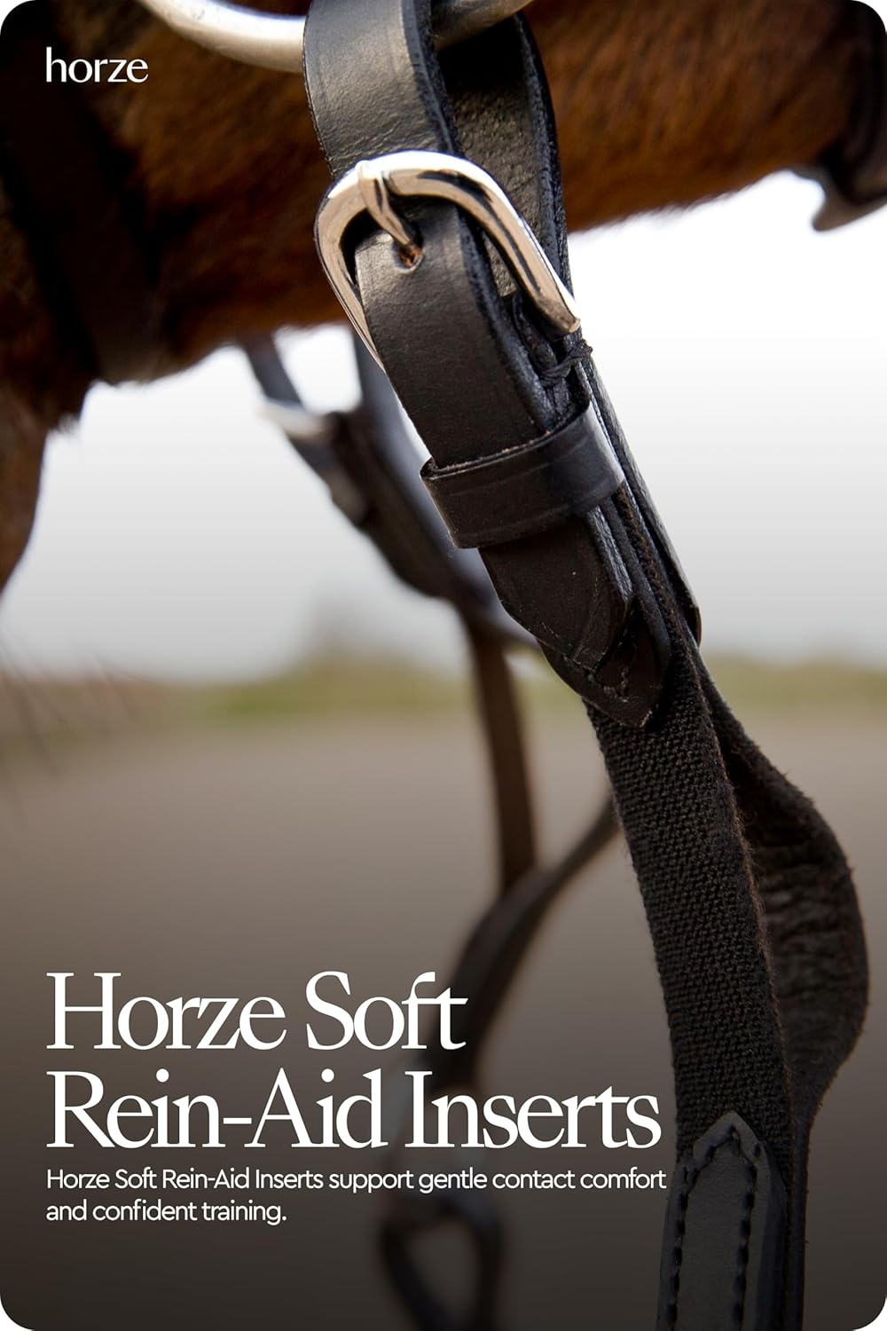 HORZE Soft Elastic Horse Rein-Aid Inserts | Rein Extensions to Improve Horseback Riding Contact image number 3