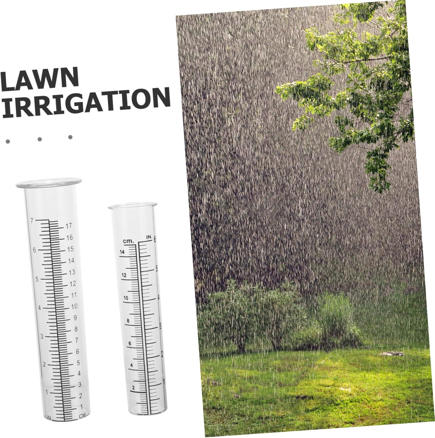Toyvian 2Pcs Transparent Plastic Rain Gauges with Scale Rain Measuring Tubes for Garden Lawn Outdoor Water Collection and Precipitation Monitoring image number 4