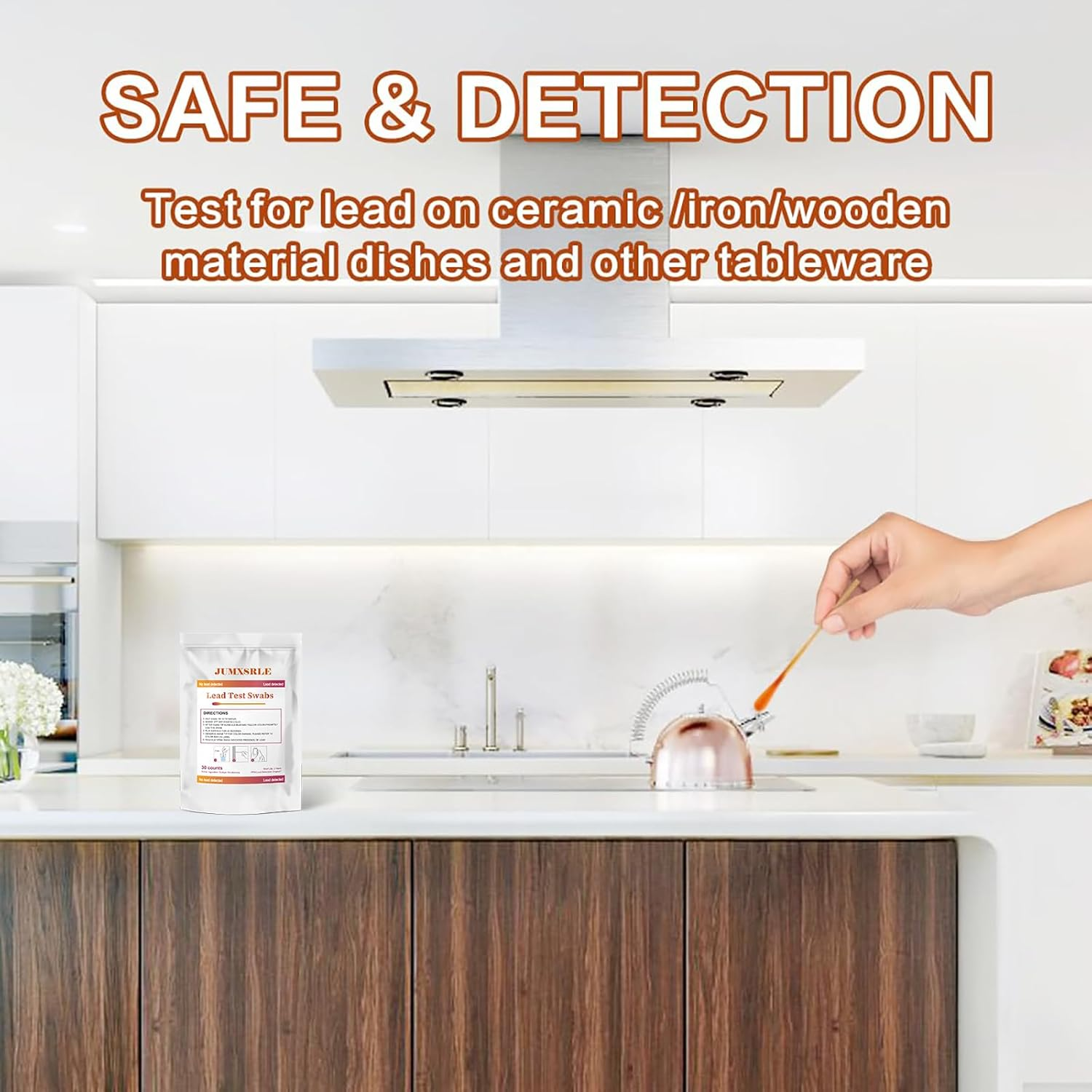 Lead Testing Kit - Lead Test Swabs 30Pcs, Instant Lead Test Kit for Painted Surfaces, Ceramics, Dishes, Metal, Wood - Quick Results in 30S