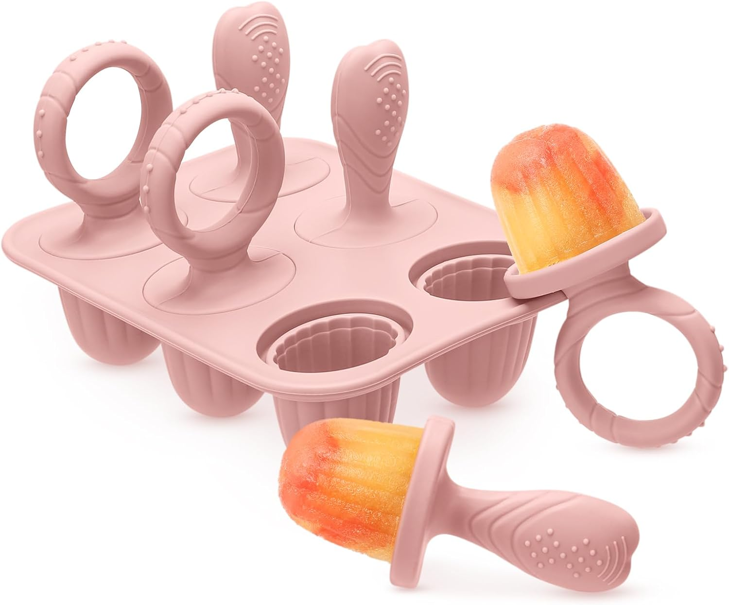 Silicone Popsicle Molds - Bpa-Free Ice Lolly Moulds for Kids & Adults, Reusable Freezer Treat Makers with 4 Sticks (Blue) - Perfect for Homemade Ice Pops, Yogurt & Juice Bars