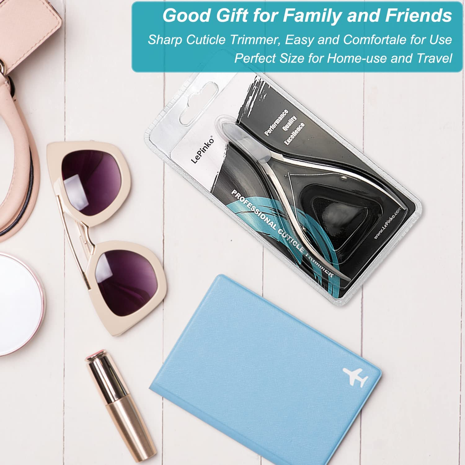 Lepinko Professional Cuticle Trimmer Kit, Super Sharp Dead Skin Clipper, Labor-Saving Cuticula Remover for Fingernail Toenail, Manicure Pedicure Tool for Women Men, Home Salon Use, 7Mm Jaw image number 3